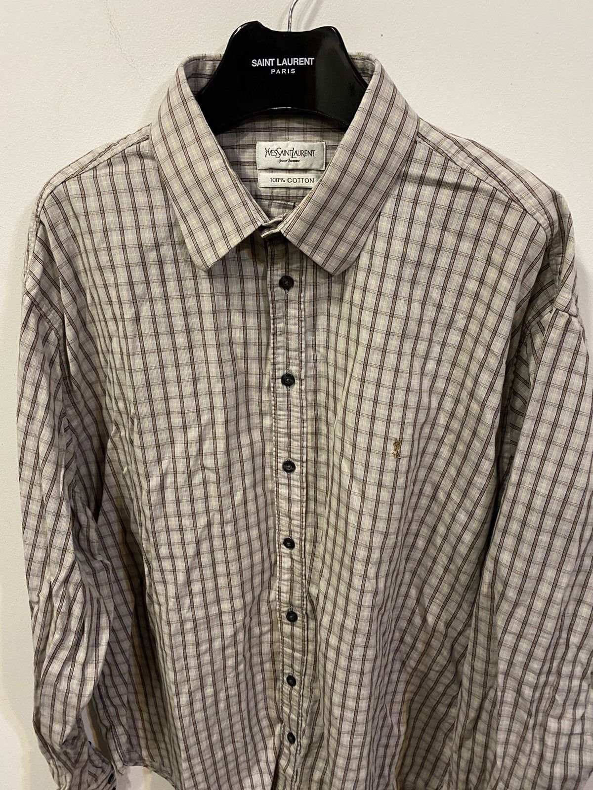 Yves Saint Laurent Cotton YSL Shirt Plaid Yves Saint Laurent Shirt Size US XXL / EU 58 / 5 - 8 Thumbnail