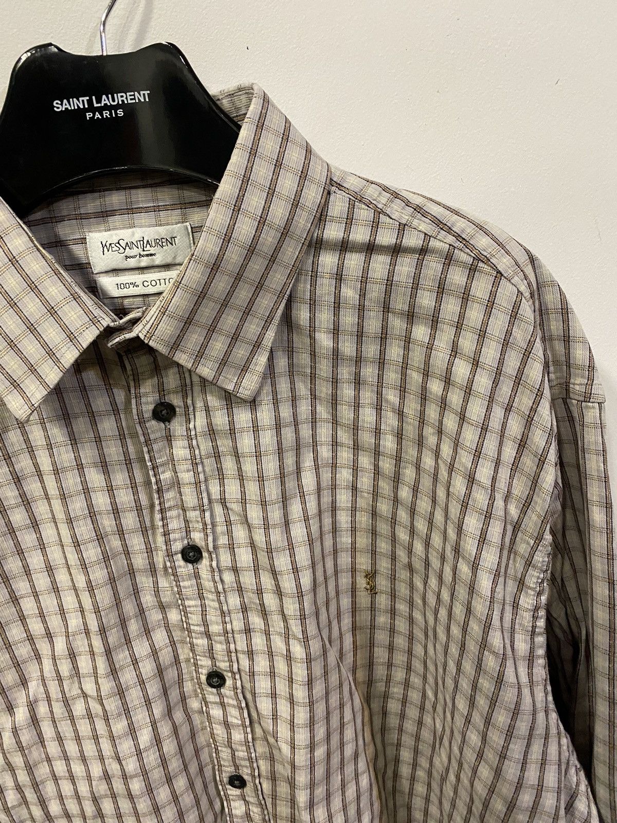 Yves Saint Laurent Cotton YSL Shirt Plaid Yves Saint Laurent Shirt Size US XXL / EU 58 / 5 - 15 Thumbnail