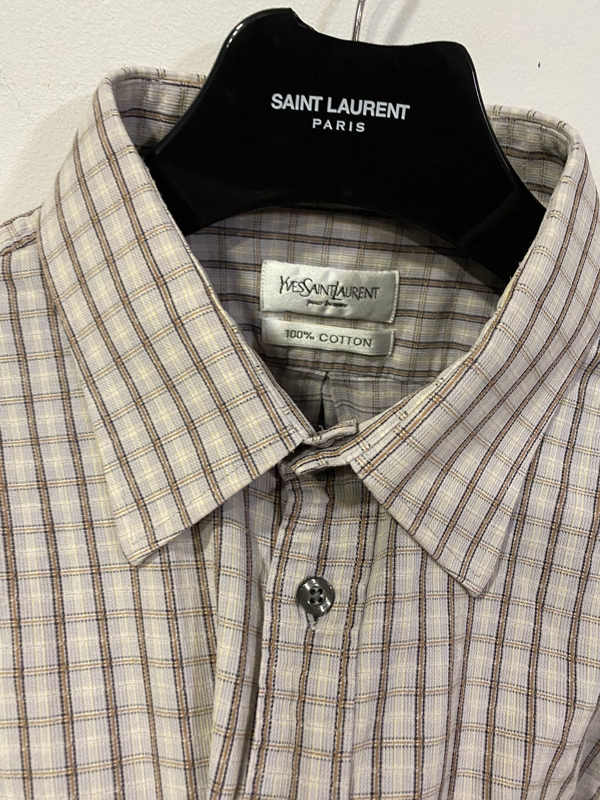 Yves Saint Laurent Cotton YSL Shirt Plaid Yves Saint Laurent Shirt Size US XXL / EU 58 / 5 - 9 Thumbnail