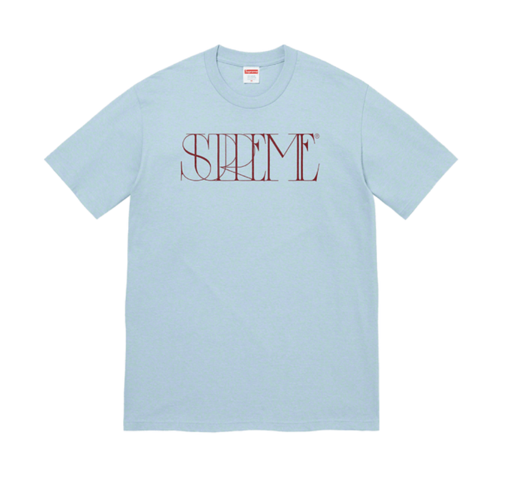 Supreme Supreme Maude Tee Dusty Blue w/ Sticker | Grailed
