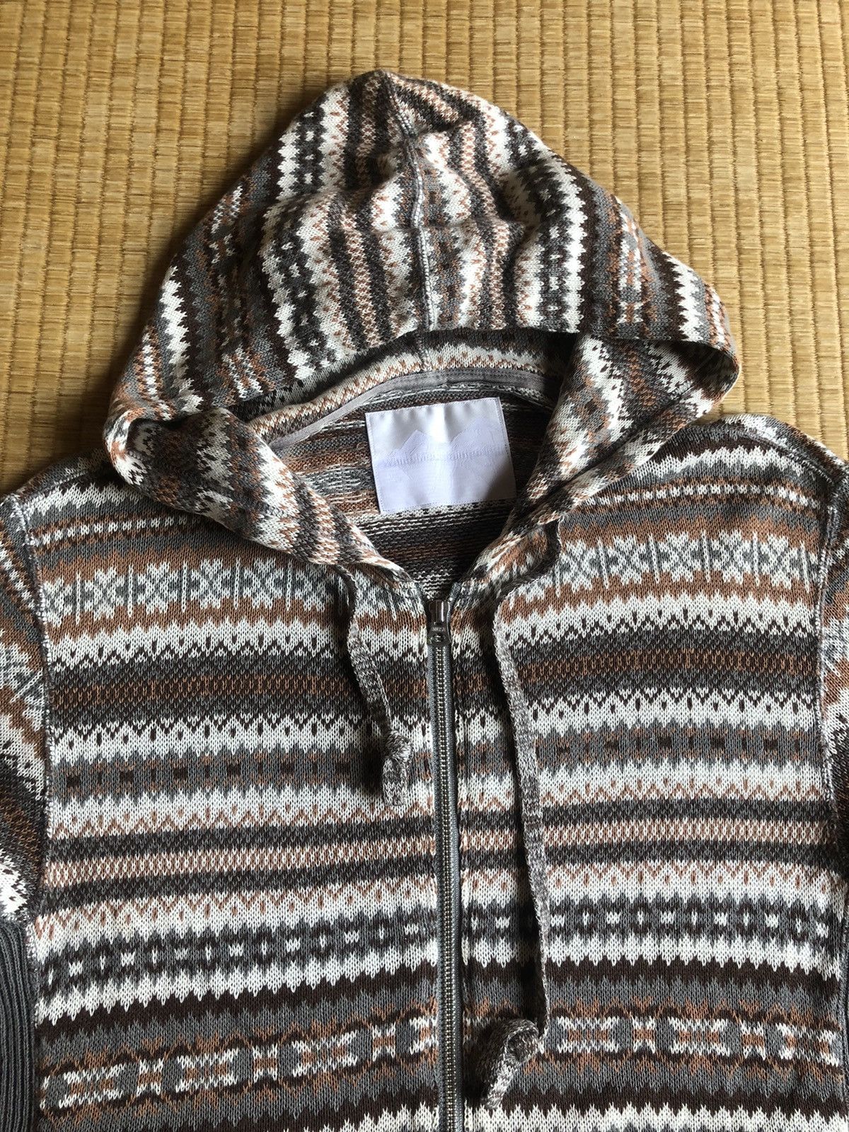White Mountaineering DOPE🔥AW11 Native Tribal Jacquard Hand Knit Hoodie Size US M / EU 48-50 / 2 - 2 Thumbnail