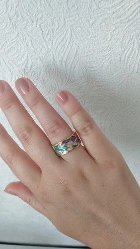 Jewelry Colourful Feather Ring Size ONE SIZE - 3 Thumbnail