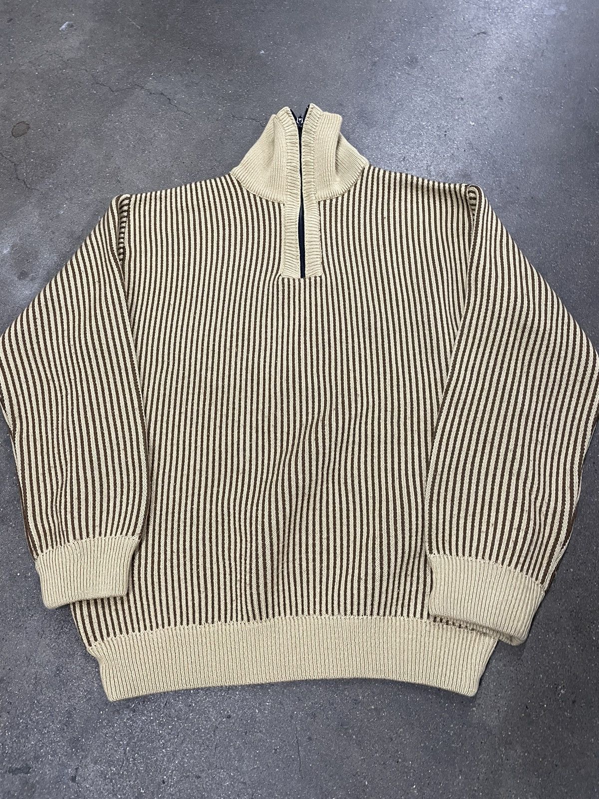 Vintage Vintage 1990s Brown Striped Arabic Knit Sweater Size US XL / EU 56 / 4 - 2 Thumbnail