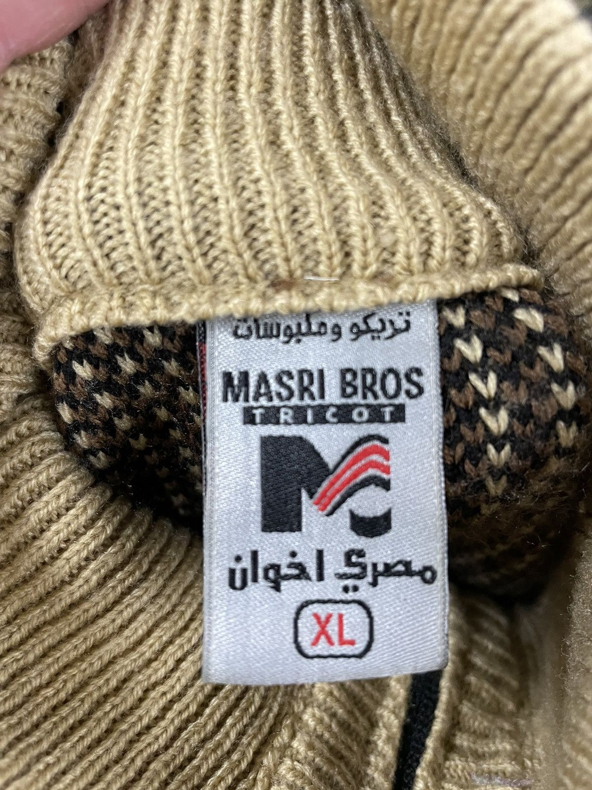 Vintage Vintage 1990s Brown Striped Arabic Knit Sweater Size US XL / EU 56 / 4 - 3 Thumbnail