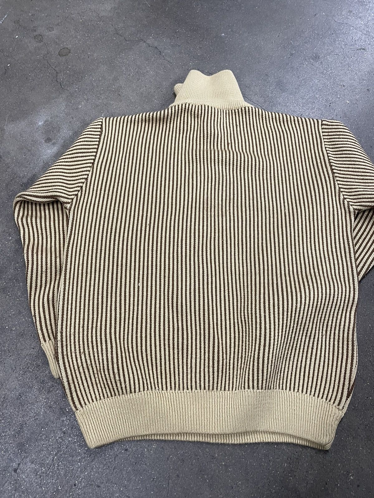 Vintage Vintage 1990s Brown Striped Arabic Knit Sweater Size US XL / EU 56 / 4 - 4 Thumbnail