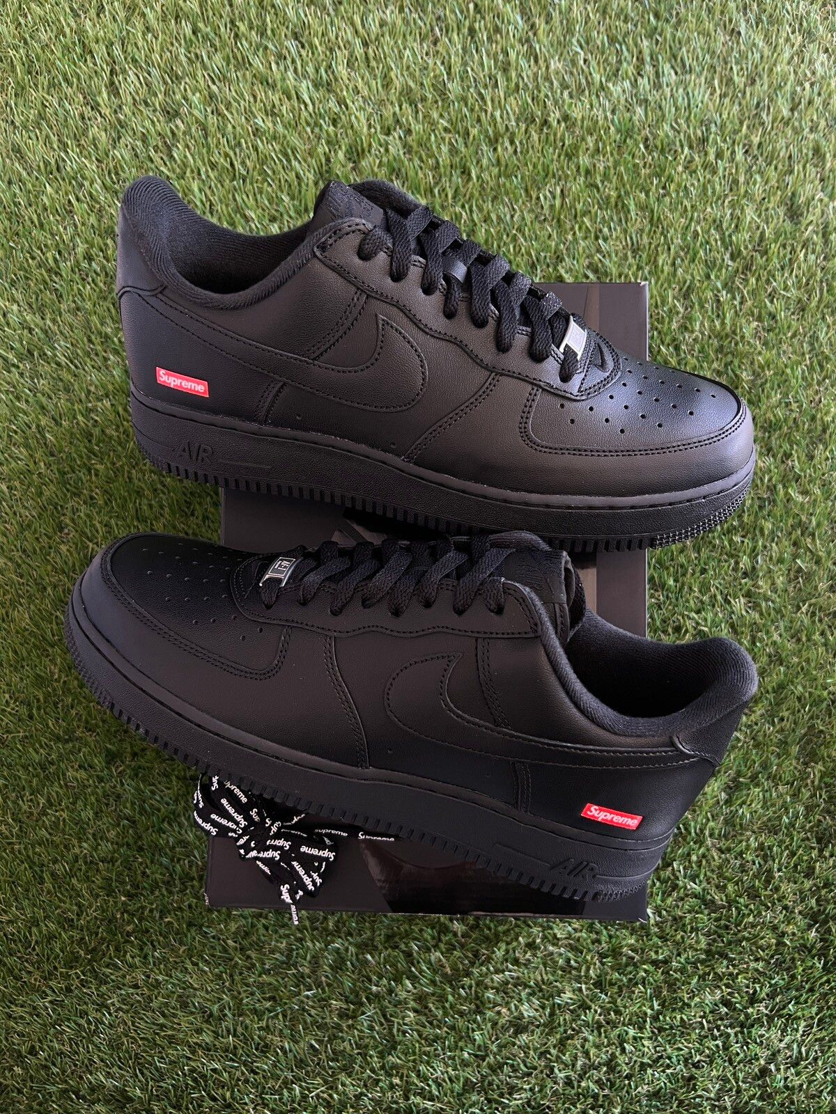 Pre-owned Nike X Supreme Nike Air Force 1 ‘black' Size 11.5 Shoes