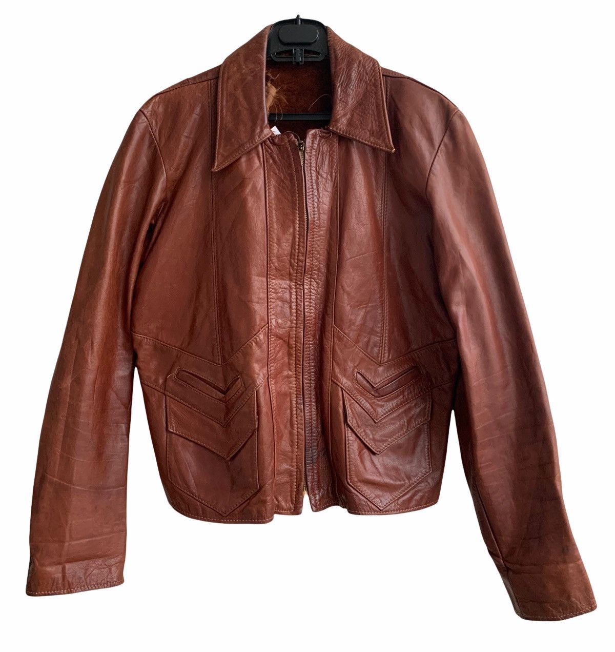 Genuine Leather Vintage 70s Casual Leather Jacket Size US S / EU 44-46 / 1 - 1 Thumbnail