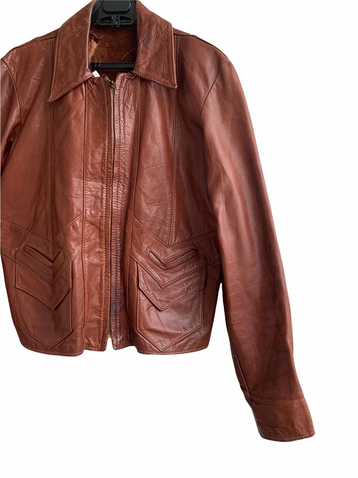 Genuine Leather Vintage 70s Casual Leather Jacket Size US S / EU 44-46 / 1 - 4 Thumbnail