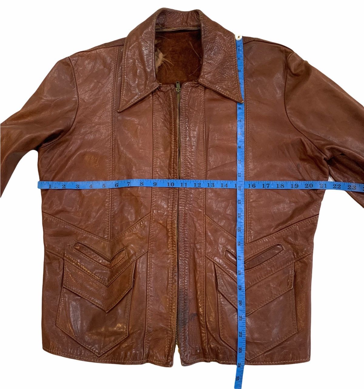 Genuine Leather Vintage 70s Casual Leather Jacket Size US S / EU 44-46 / 1 - 17 Thumbnail
