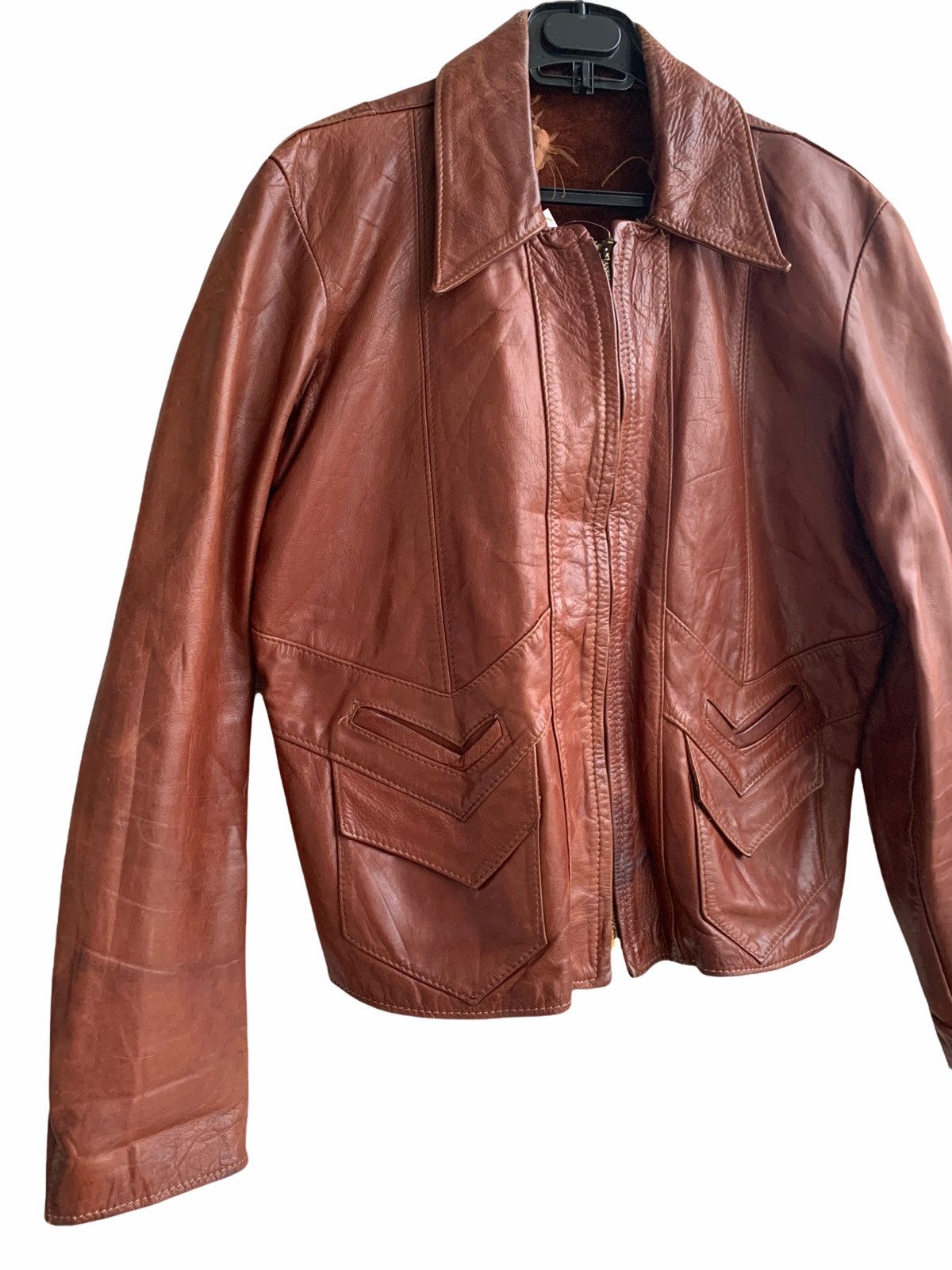 Genuine Leather Vintage 70s Casual Leather Jacket Size US S / EU 44-46 / 1 - 3 Thumbnail
