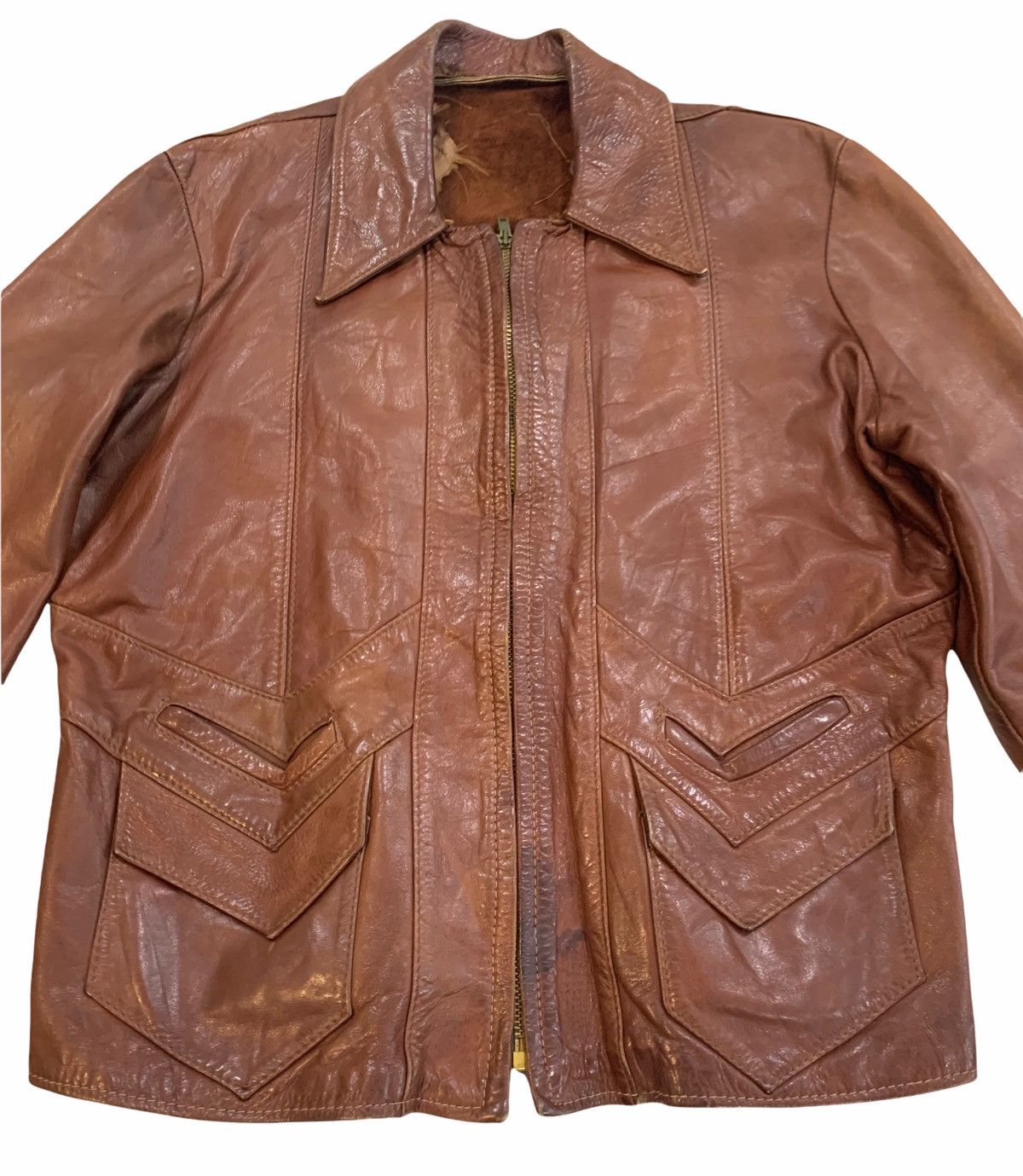 Genuine Leather Vintage 70s Casual Leather Jacket Size US S / EU 44-46 / 1 - 8 Thumbnail