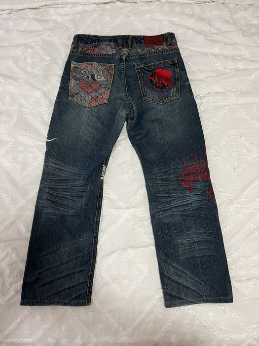 Japanese Brand Nishiki x Evangelion Embroidered Denim Jeans | Grailed