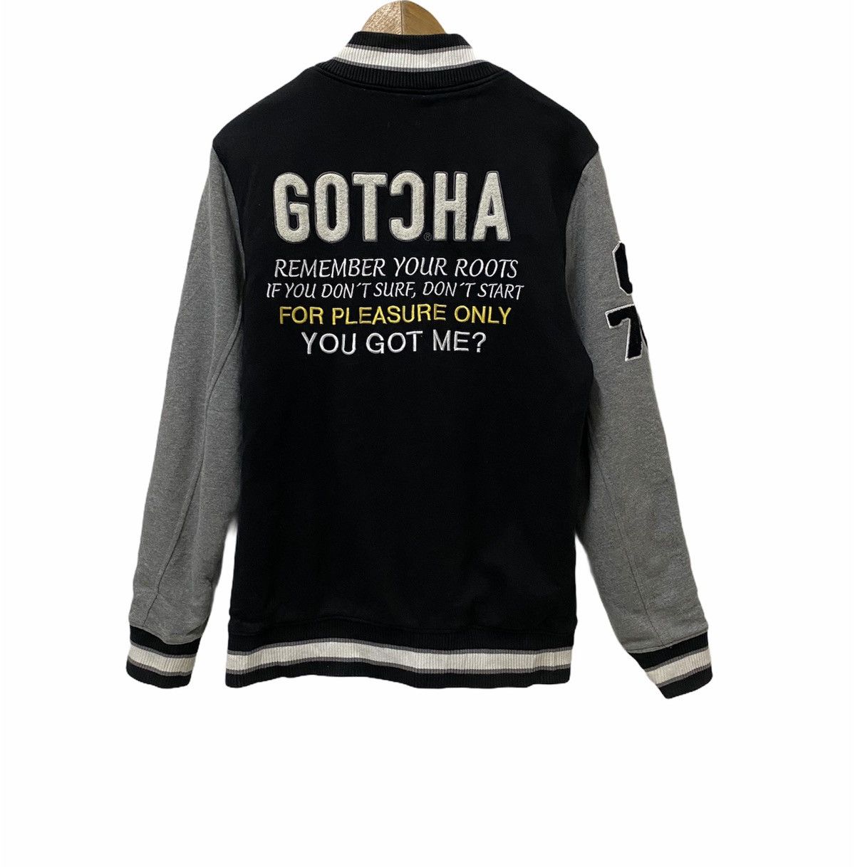 Japanese Brand Vintage Gotcha Japanese Patchwork Varsity Jacket | Grailed