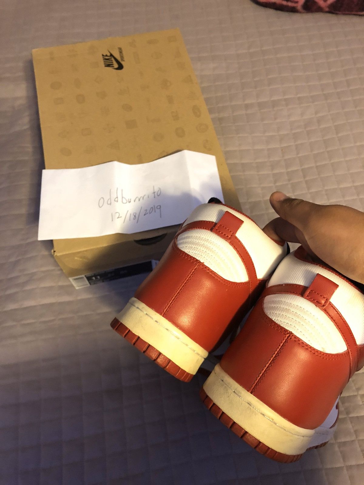 Nike Dunk High White | Varsity Red-Black Size US 11 / EU 44 - 4 Thumbnail