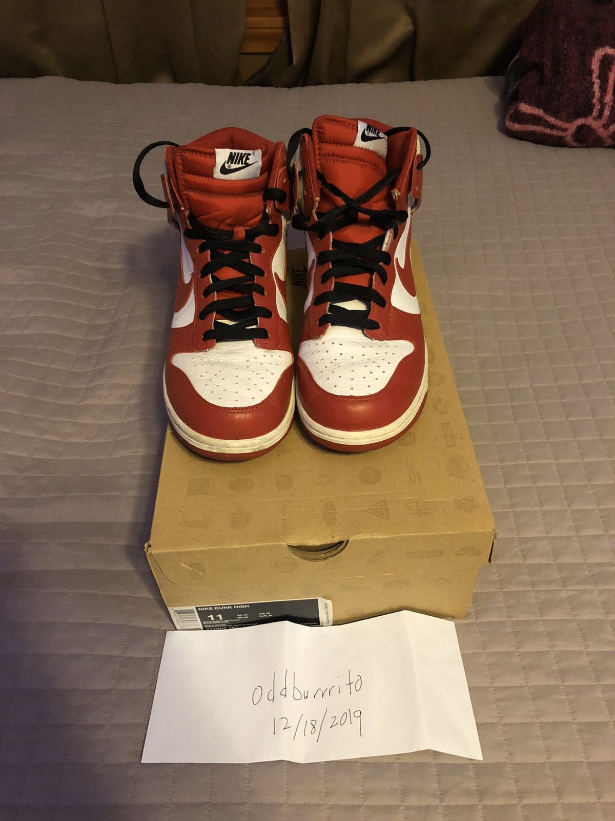 Nike Dunk High White | Varsity Red-Black Size US 11 / EU 44 - 1 Thumbnail