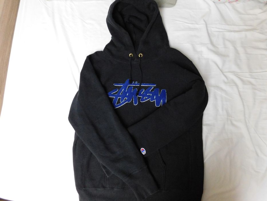 Stussy x champion on sale hoodie