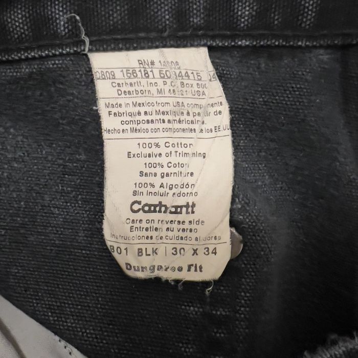 Carhartt Thrashed Carhartt B01 BLK Double Knee Canvas Pants | Grailed