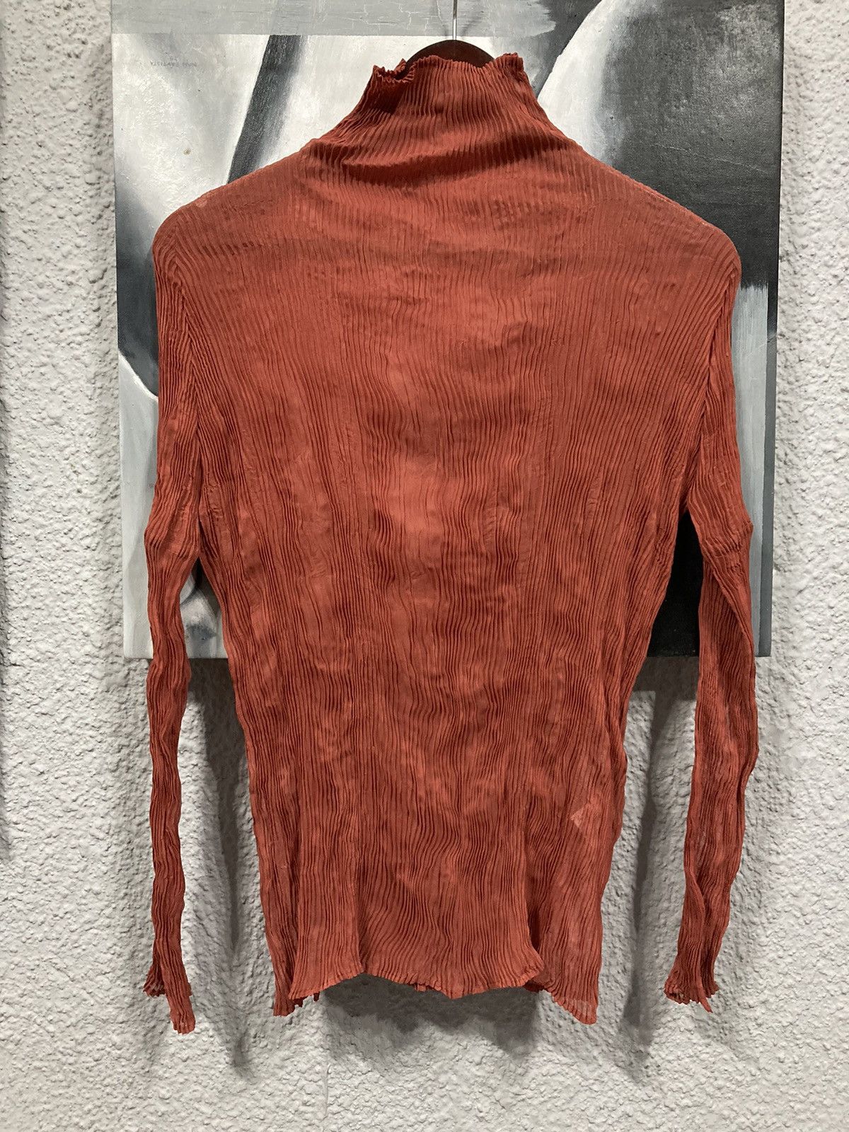 Issey Miyake Wavy Pleated Long Sleeved Turtleneck Size M / US 6-8 / IT 42-44 - 5 Thumbnail