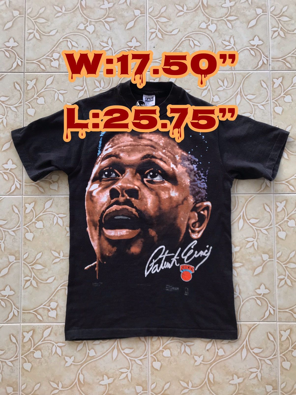 NBA 1991 Patrick Ewing Big Face Gardner Graphics 90s Anvil Shirt Size US S / EU 44-46 / 1 - 1 Thumbnail