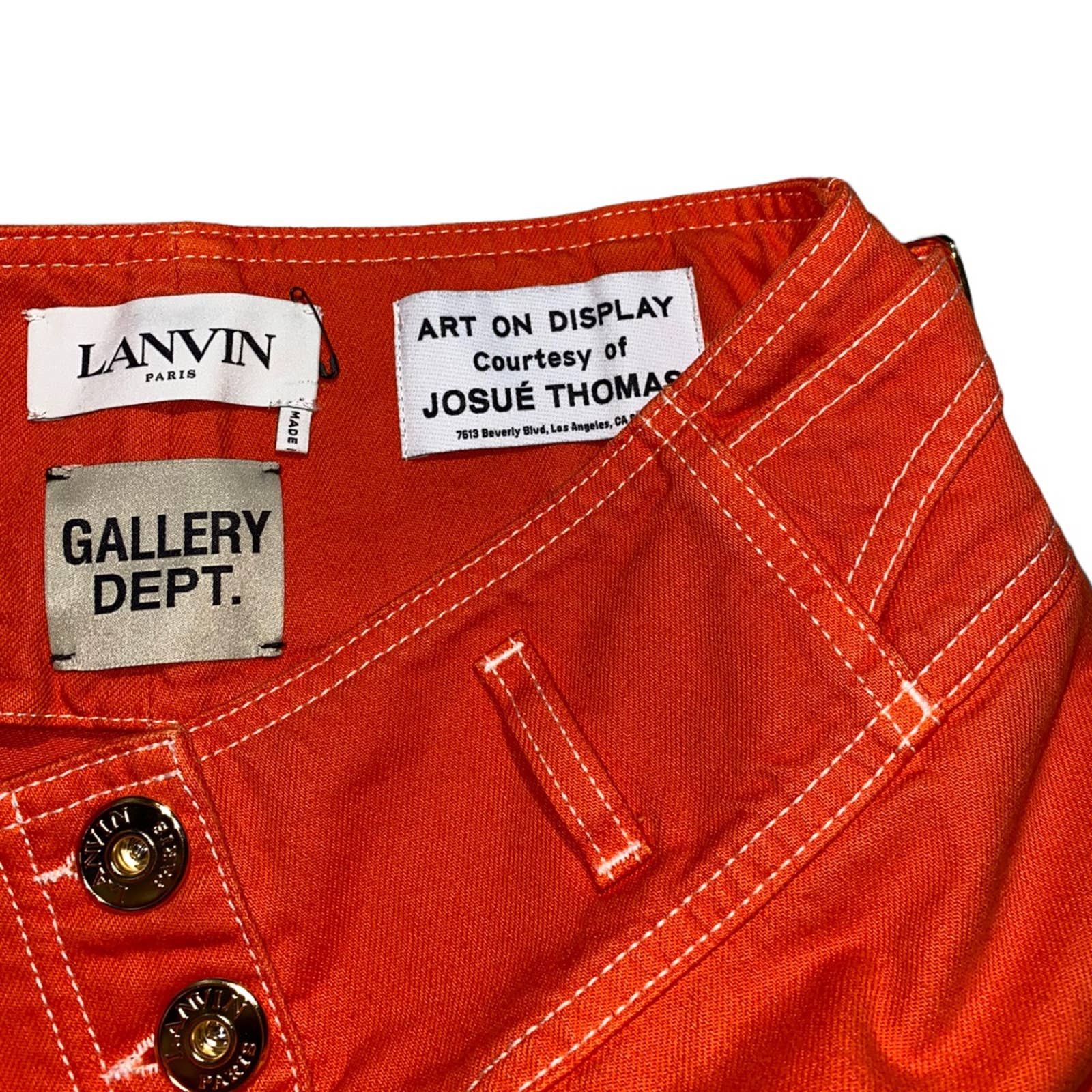 Gallery Dept. × Lanvin $1,250 SS22 Paint splatter red High waisted denim Size US 30 / EU 46 - 4 Thumbnail