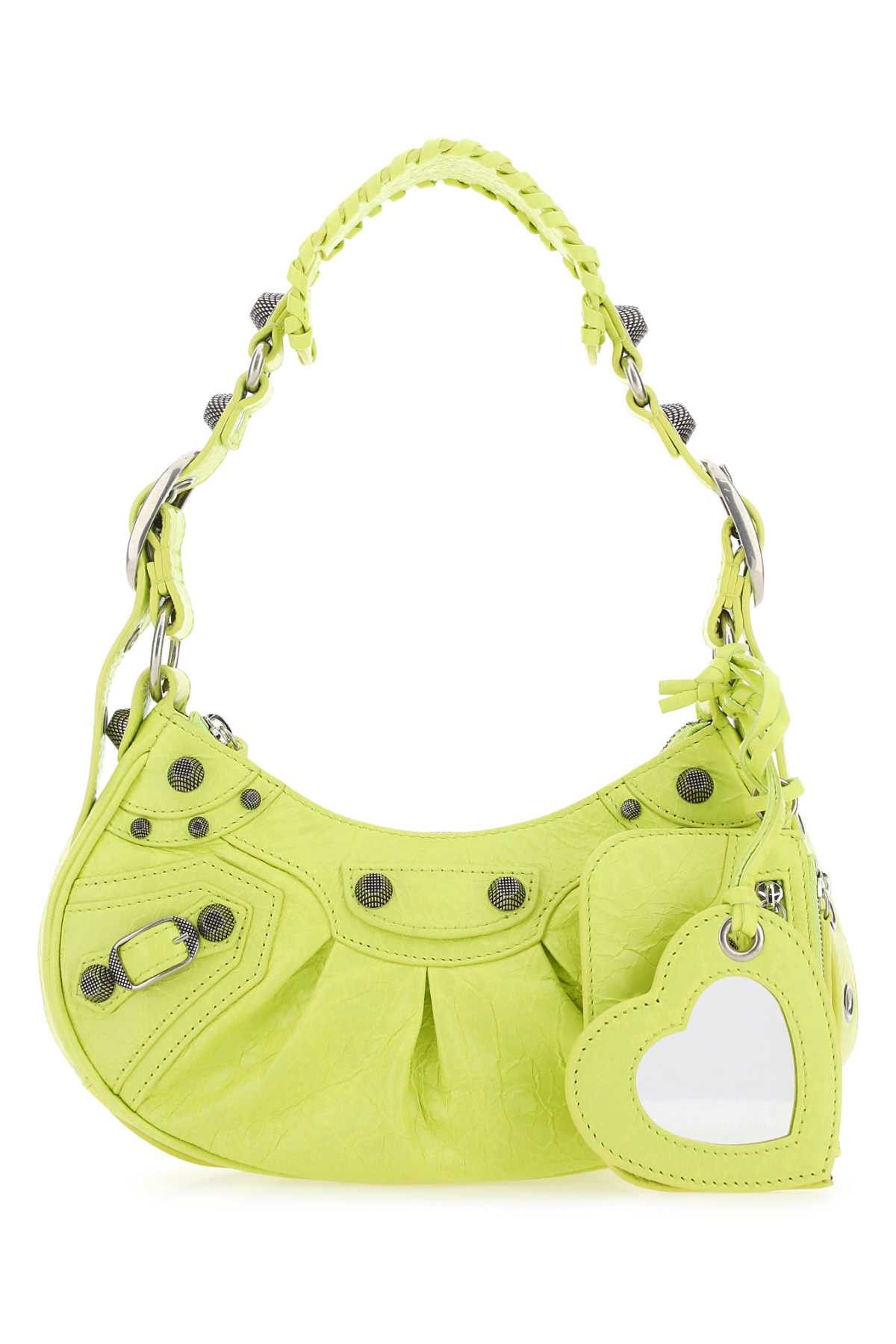 Yellow Nappa Leather Le Cagole Xs Shoulder Bag