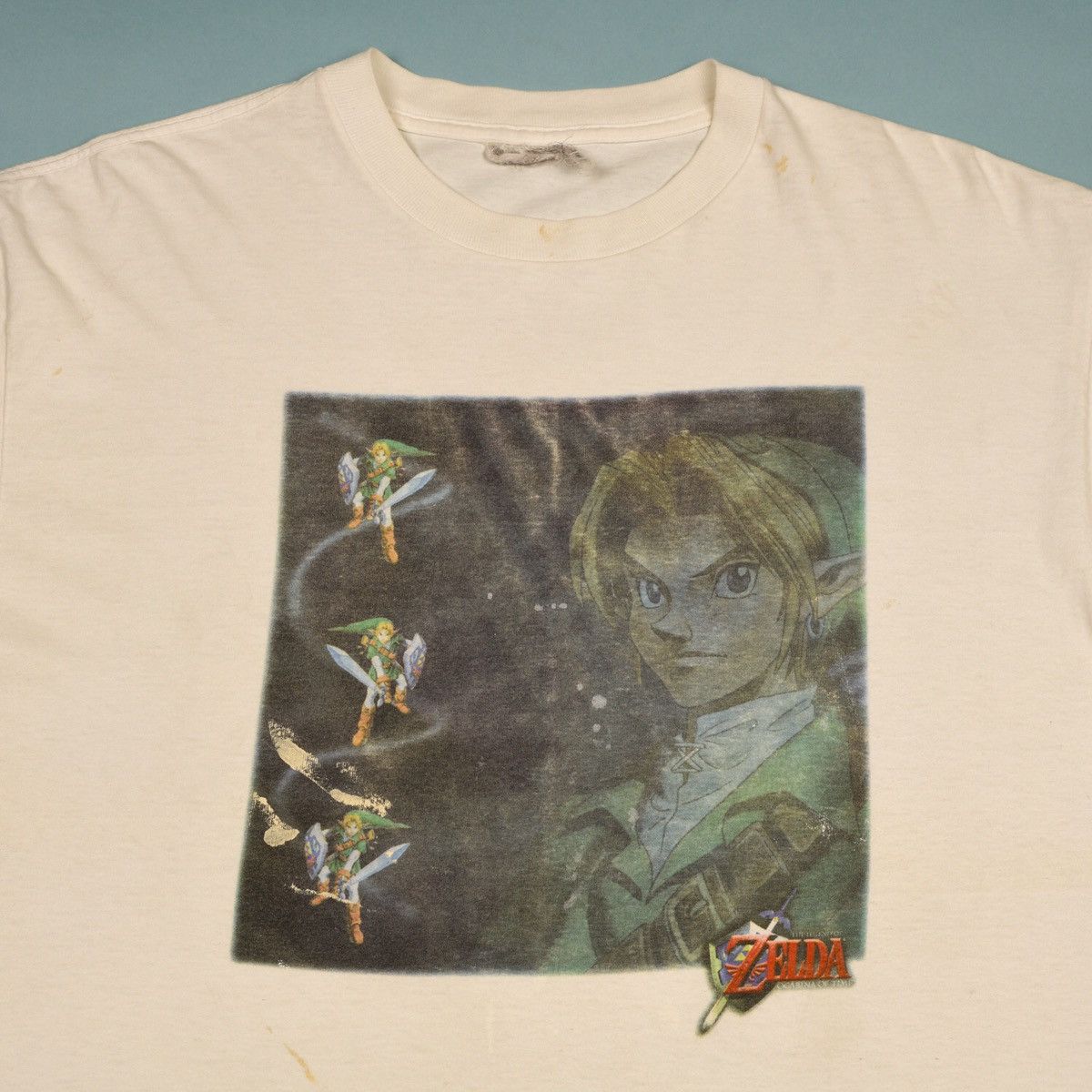 image of Vintage 1998 Zelda Ocarina Of Time T Shirt Tee White 90's M, Men's (Size XL)