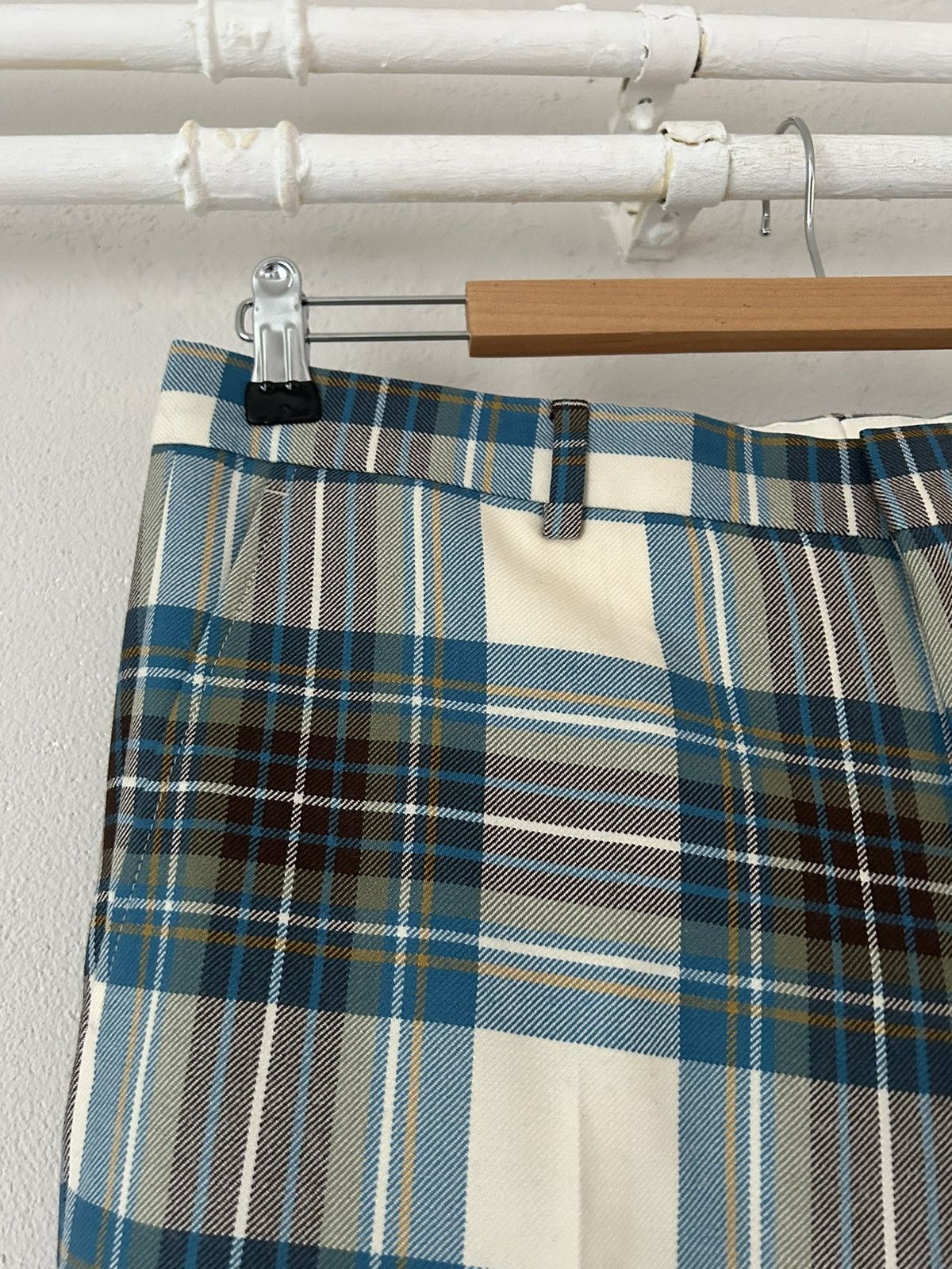 Dries Van Noten Blue Tartan Checkered Pants Size US 34 / EU 50 - 2 Thumbnail