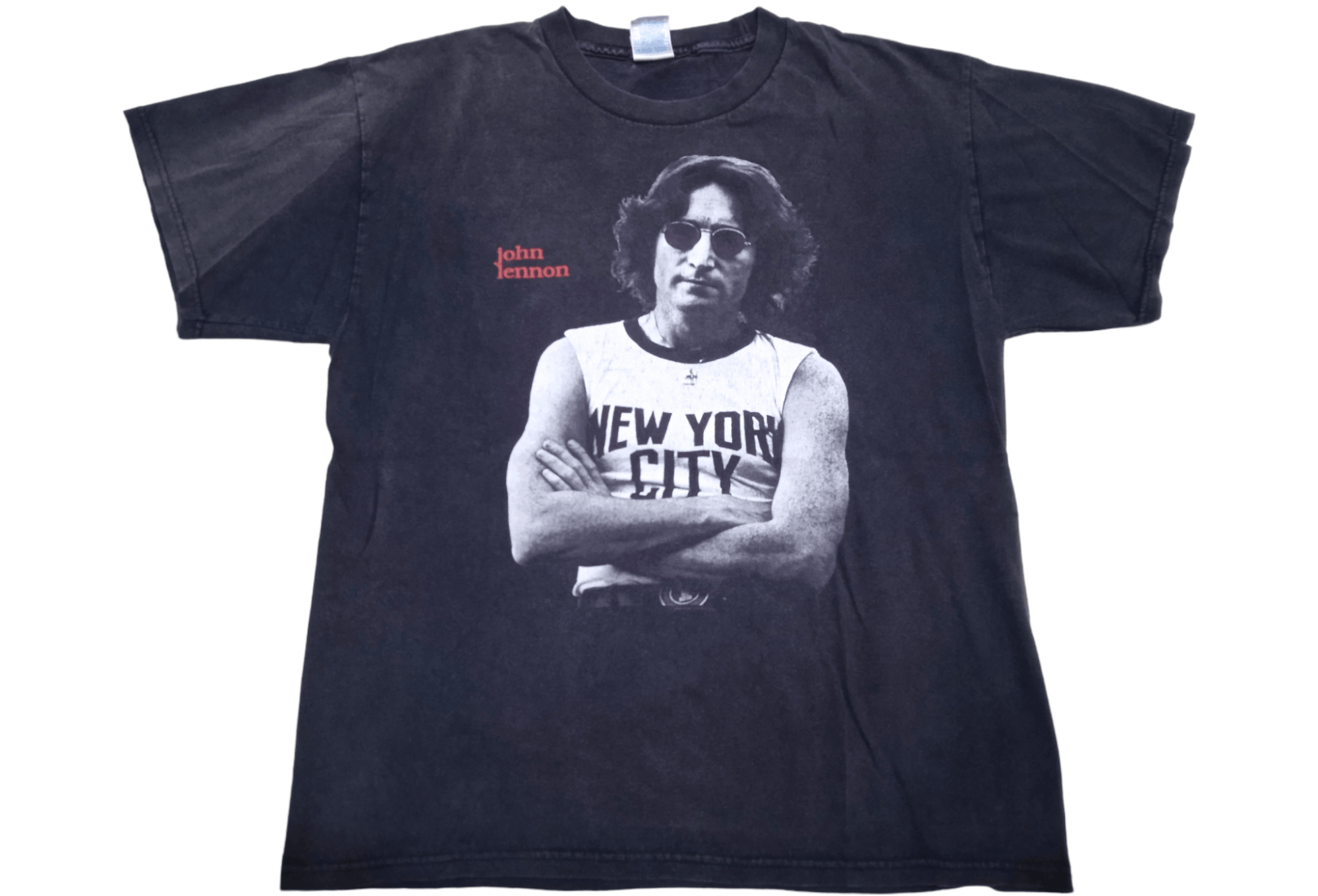 Pre-owned Band Tees X Vintage 90's John Lennon The Beatles T-shirt In Black