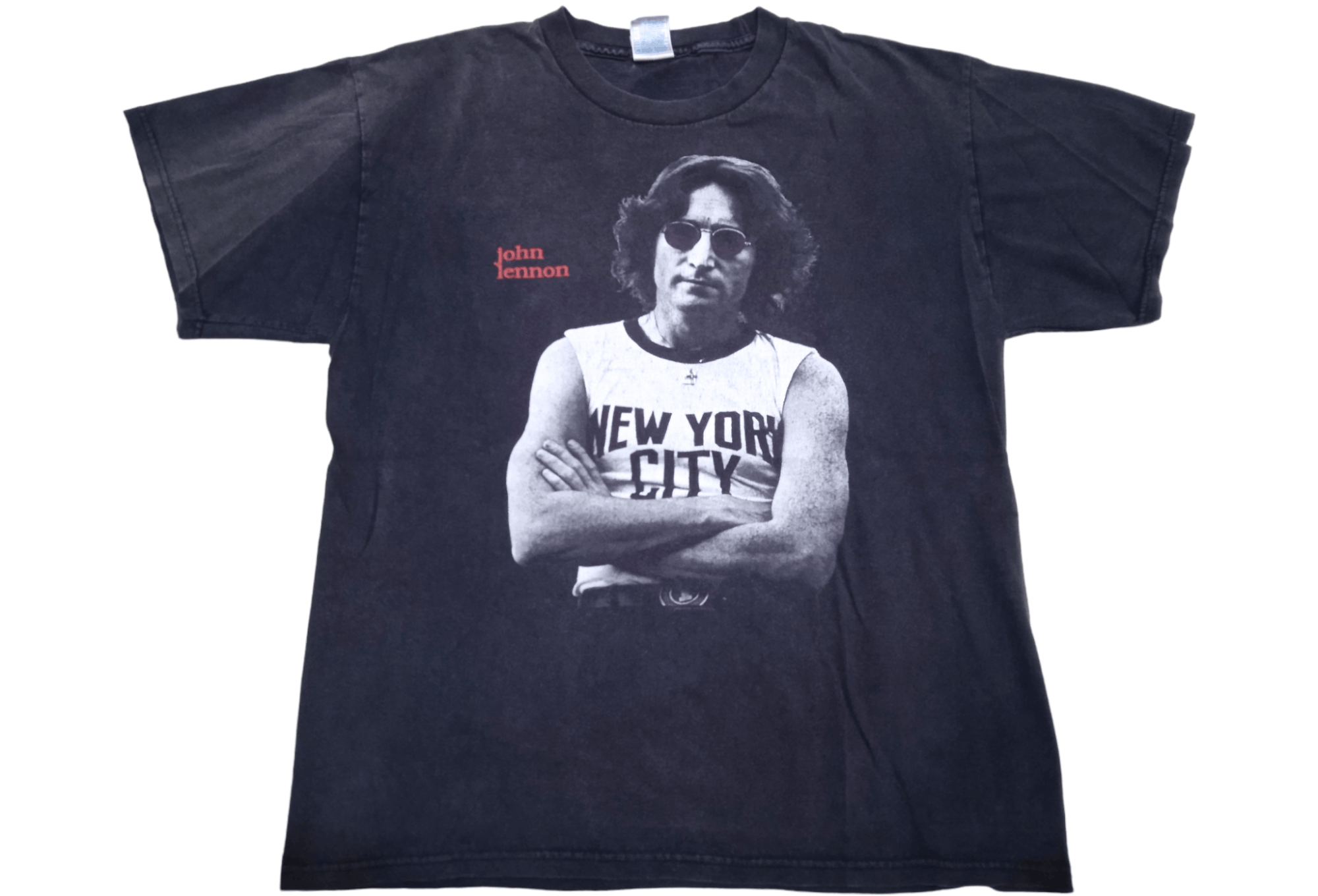 image of Band Tees x Vintage 90's John Lennon The Beatles T-Shirt in Black, Men's (Size Large)