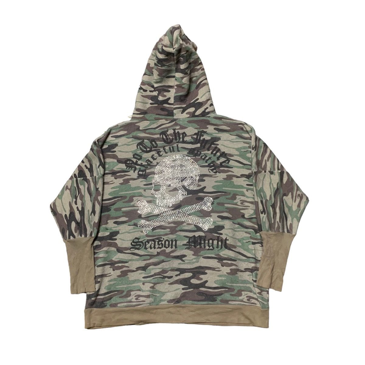 💥M.K.R Japanese StreetPunk Skulls Swarovski Batwing Hoodie