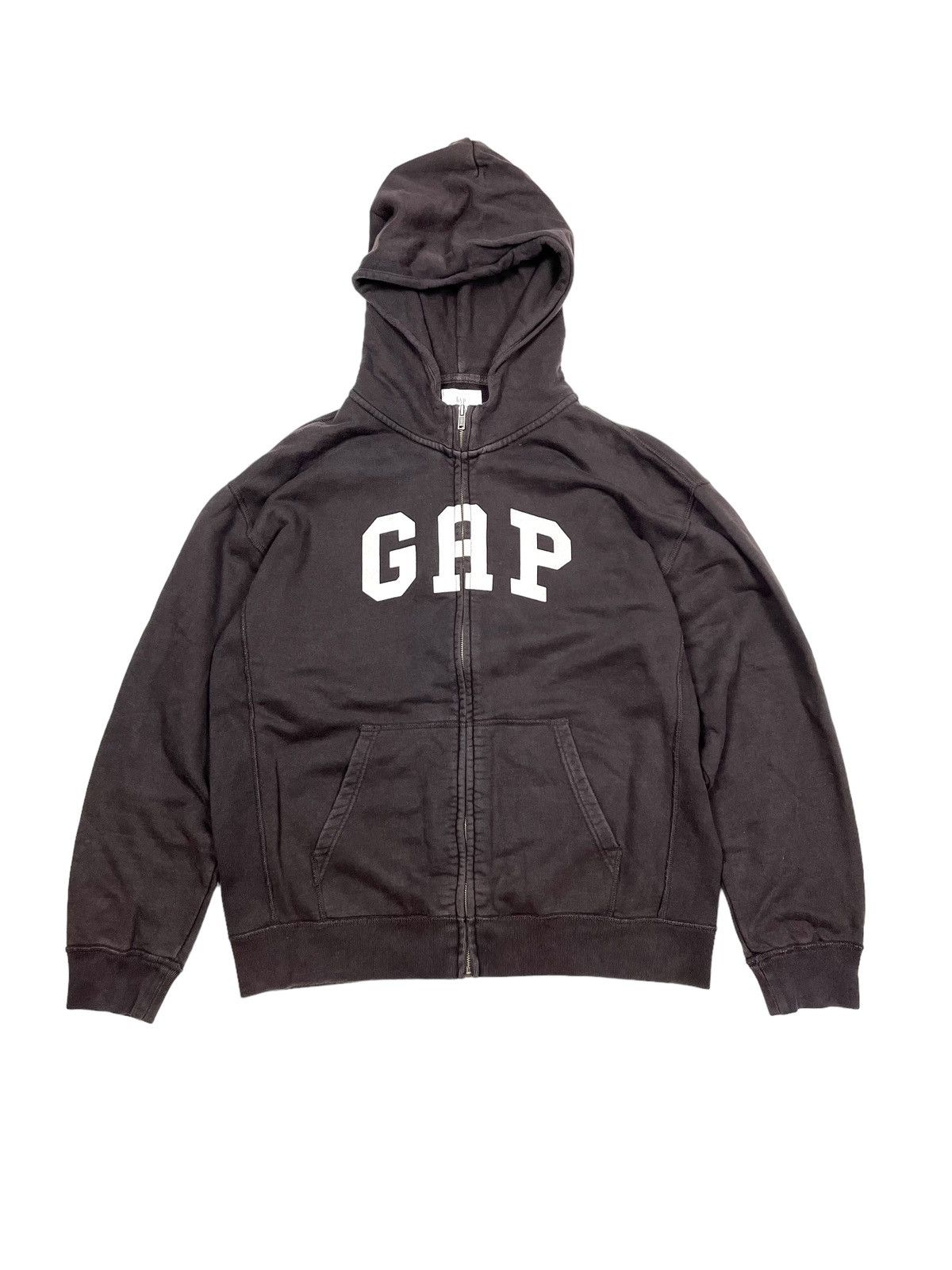 Gap Vintage GAP Brown Zip Hoodie y2k Size US L / EU 52-54 / 3 - 1 Thumbnail