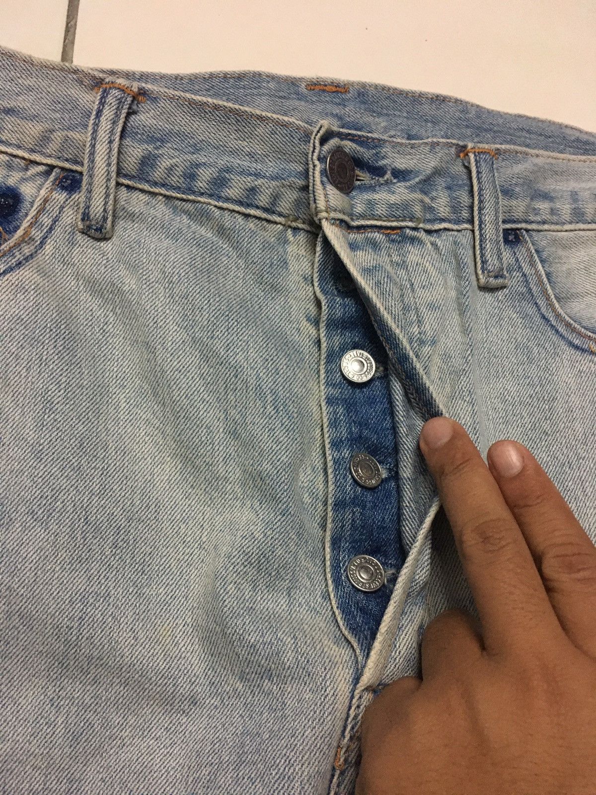 Levi's × Levi's Vintage Clothing × Vintage FLARED🔥VINTAGE LEVIS PATCHWORK POCKET DENIM JEANS PANTS Size US 34 / EU 50 - 9 Thumbnail
