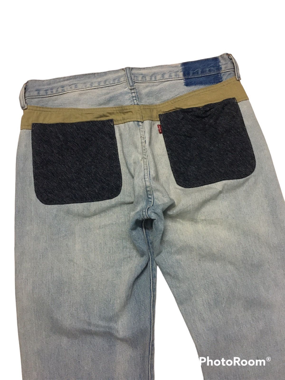 Levi's × Levi's Vintage Clothing × Vintage FLARED🔥VINTAGE LEVIS PATCHWORK POCKET DENIM JEANS PANTS Size US 34 / EU 50 - 2 Thumbnail