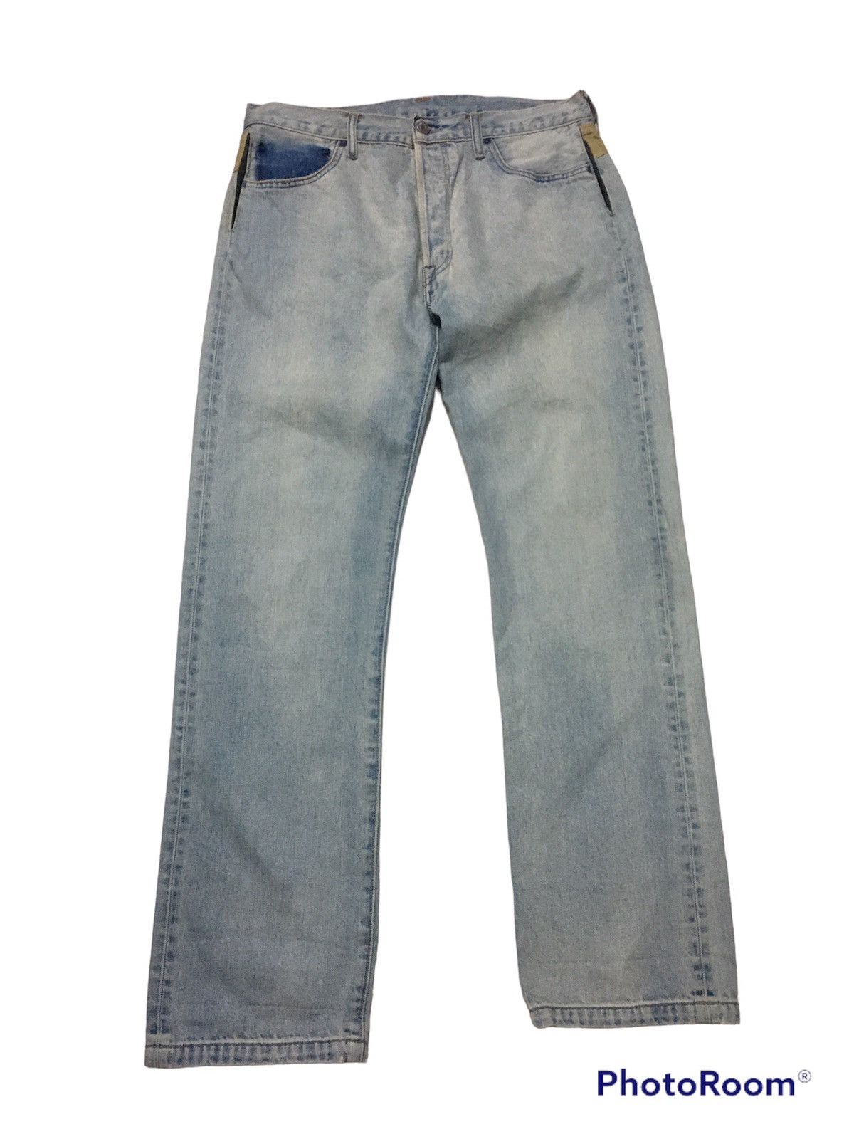 Levi's × Levi's Vintage Clothing × Vintage FLARED🔥VINTAGE LEVIS PATCHWORK POCKET DENIM JEANS PANTS Size US 34 / EU 50 - 5 Thumbnail