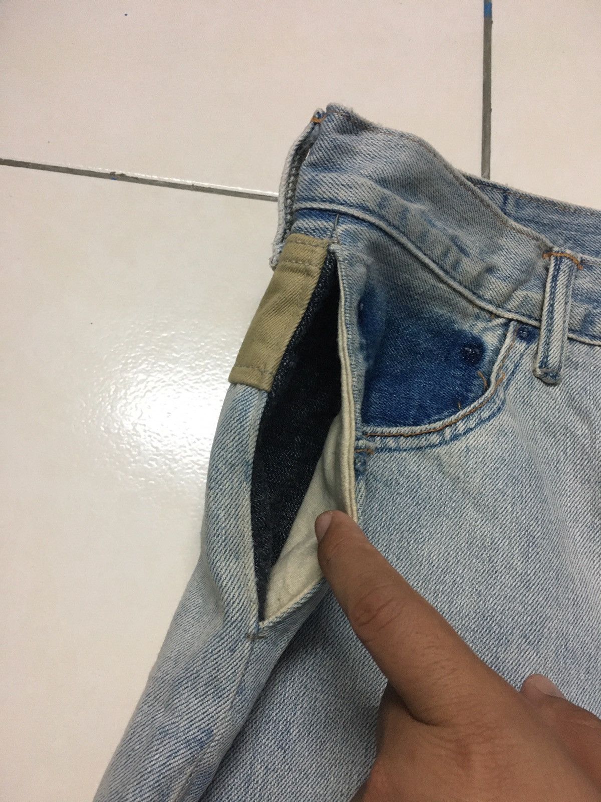 Levi's × Levi's Vintage Clothing × Vintage FLARED🔥VINTAGE LEVIS PATCHWORK POCKET DENIM JEANS PANTS Size US 34 / EU 50 - 7 Thumbnail