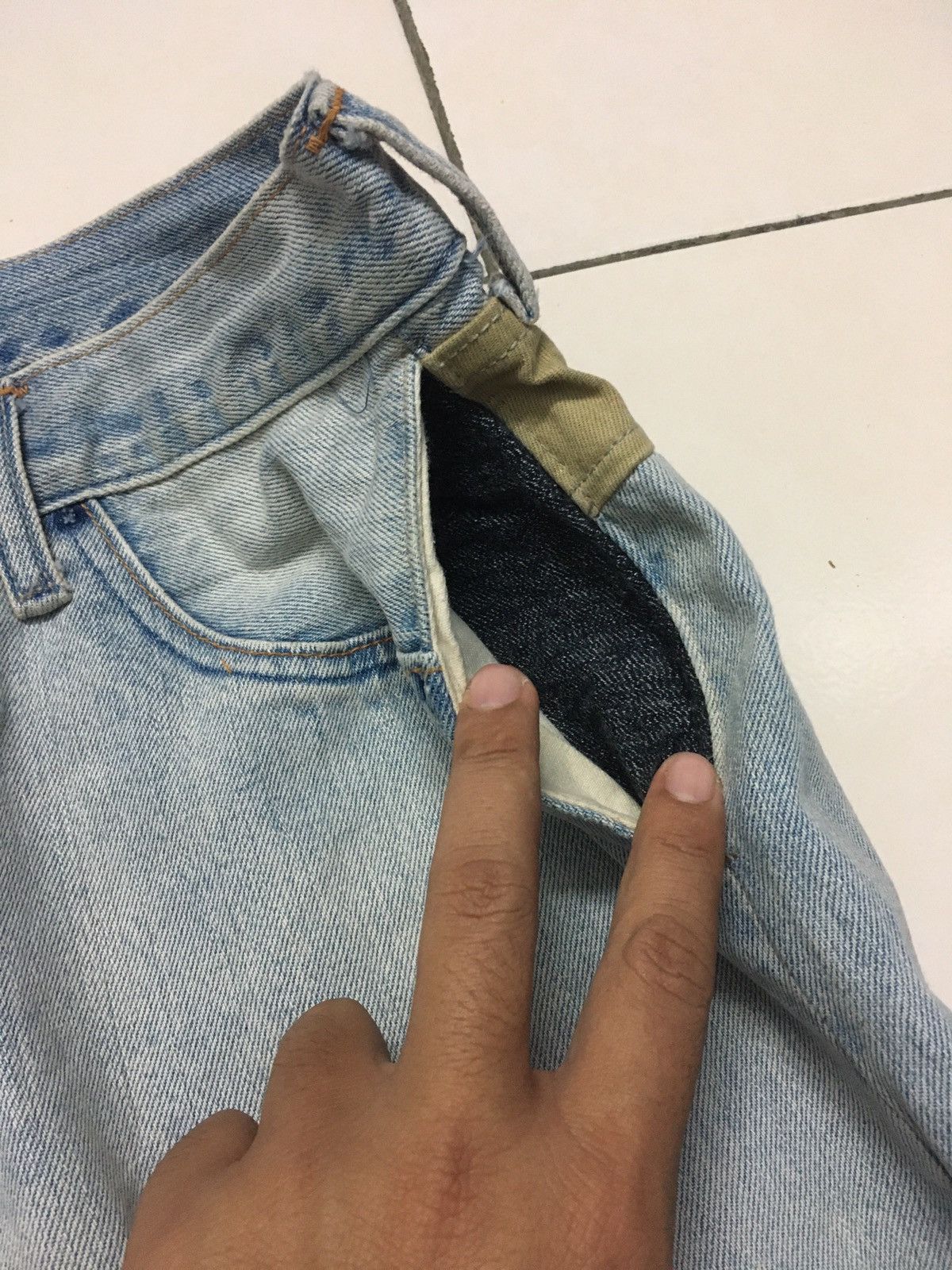Levi's × Levi's Vintage Clothing × Vintage FLARED🔥VINTAGE LEVIS PATCHWORK POCKET DENIM JEANS PANTS Size US 34 / EU 50 - 8 Thumbnail