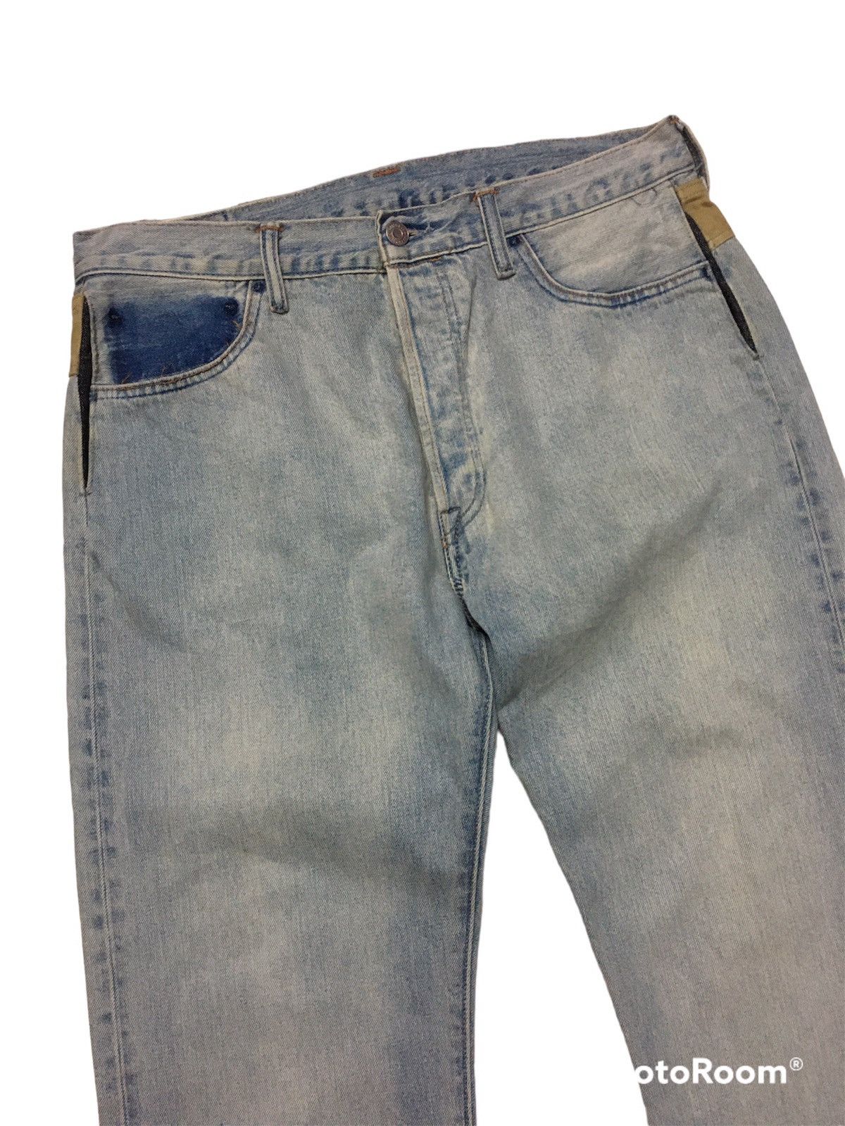 Levi's × Levi's Vintage Clothing × Vintage FLARED🔥VINTAGE LEVIS PATCHWORK POCKET DENIM JEANS PANTS Size US 34 / EU 50 - 6 Thumbnail