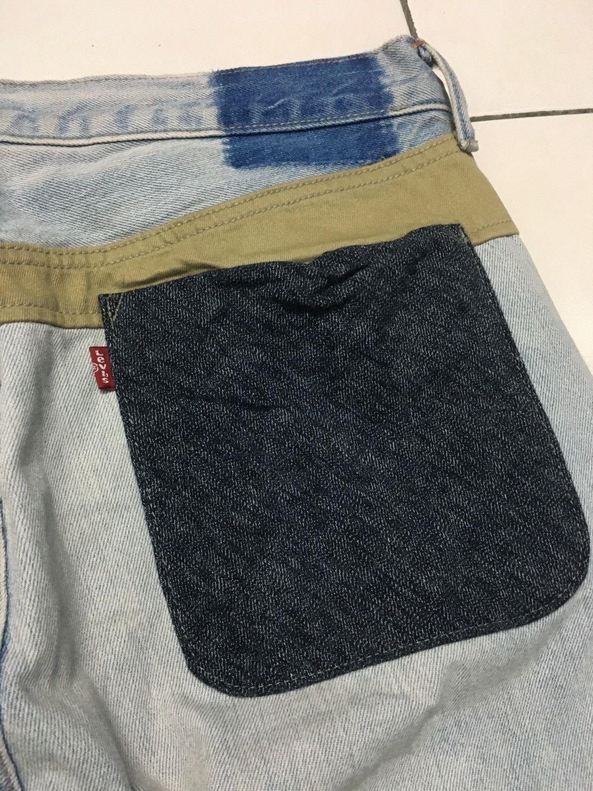 Levi's × Levi's Vintage Clothing × Vintage FLARED🔥VINTAGE LEVIS PATCHWORK POCKET DENIM JEANS PANTS Size US 34 / EU 50 - 3 Thumbnail
