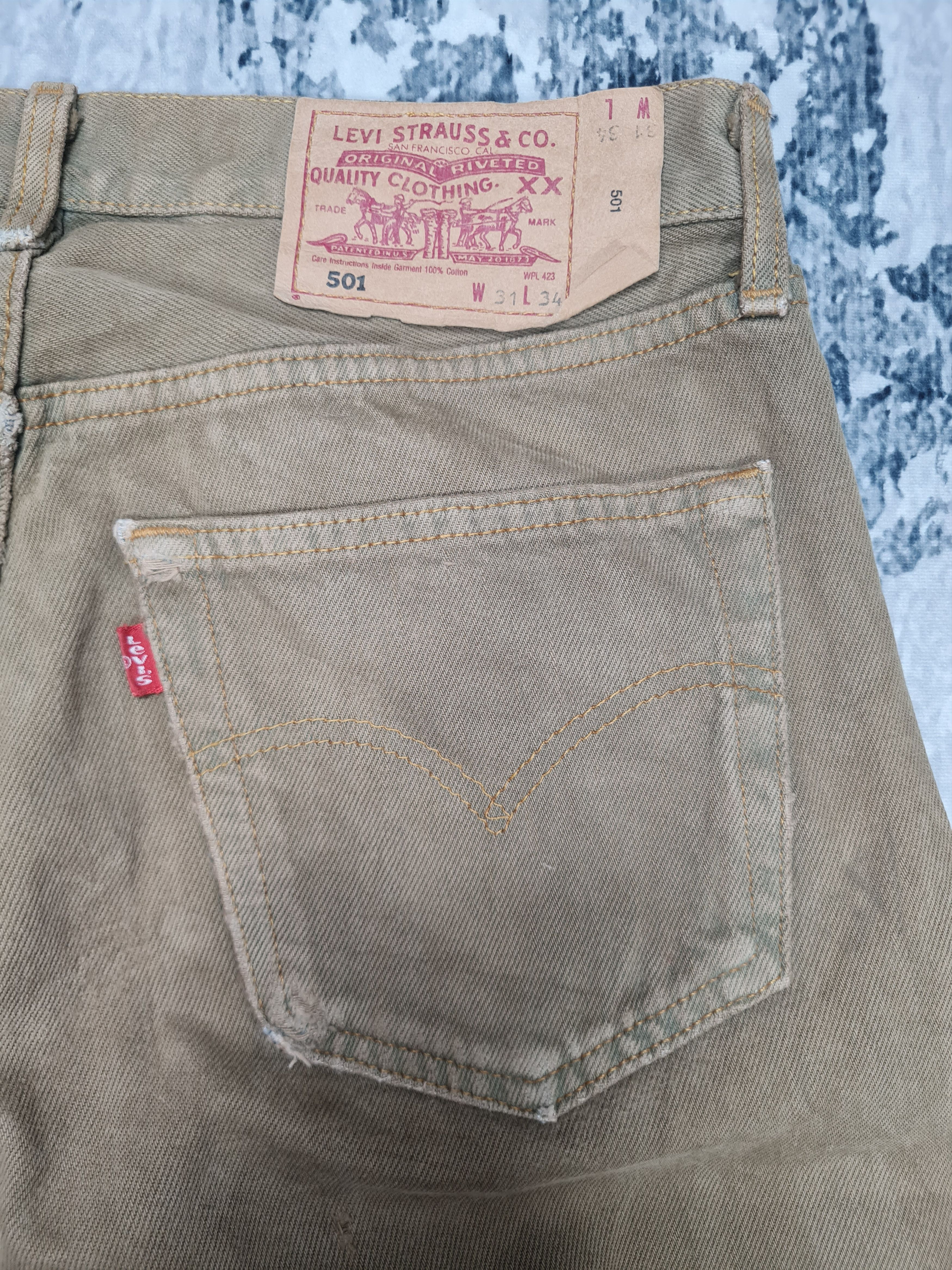 Levi's Vtg LEVIS 501 Brown Faded Distressed Size 31X34 Jeans L0238 Size US 31 - 6 Thumbnail