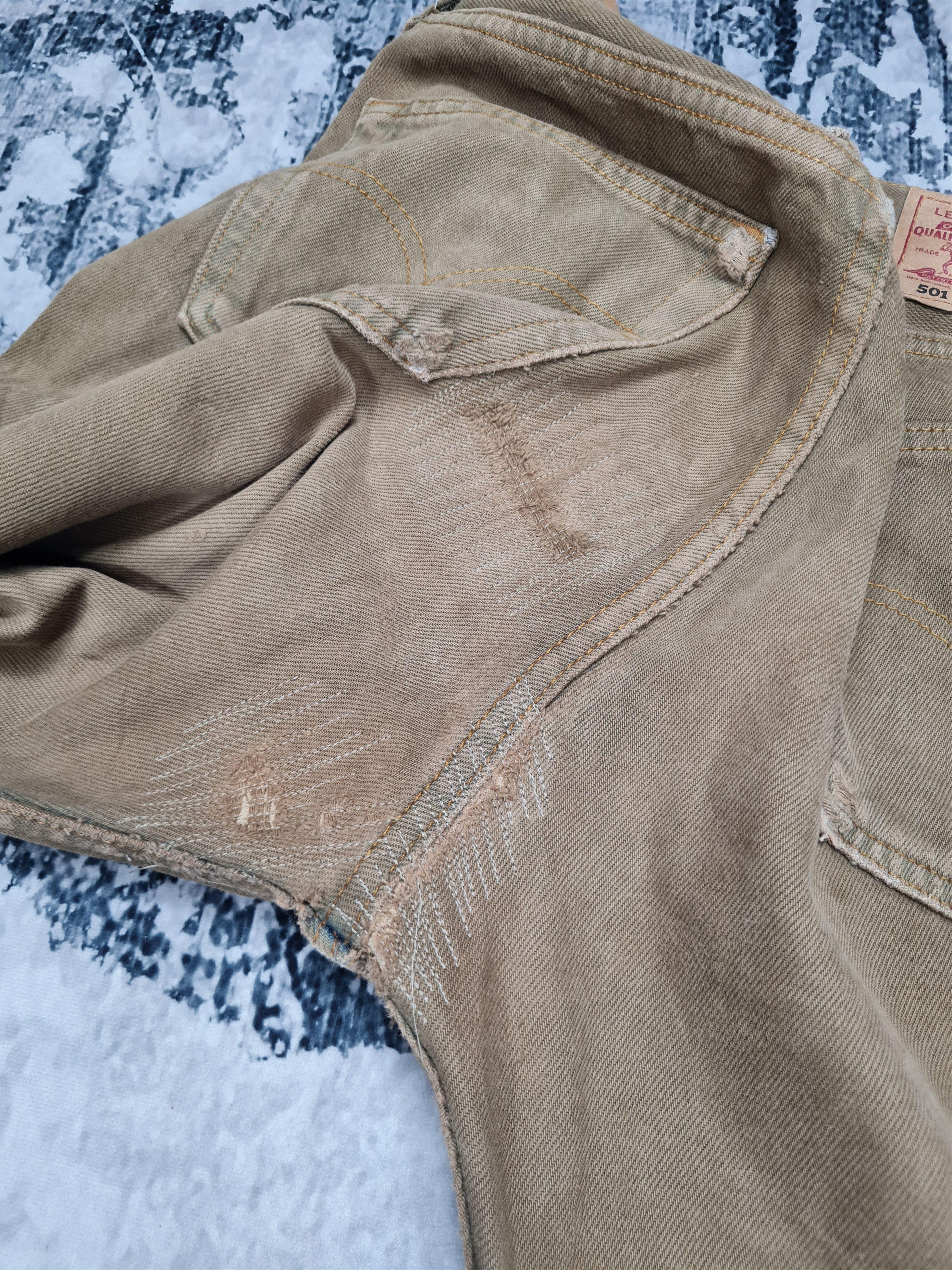 Levi's Vtg LEVIS 501 Brown Faded Distressed Size 31X34 Jeans L0238 Size US 31 - 7 Thumbnail