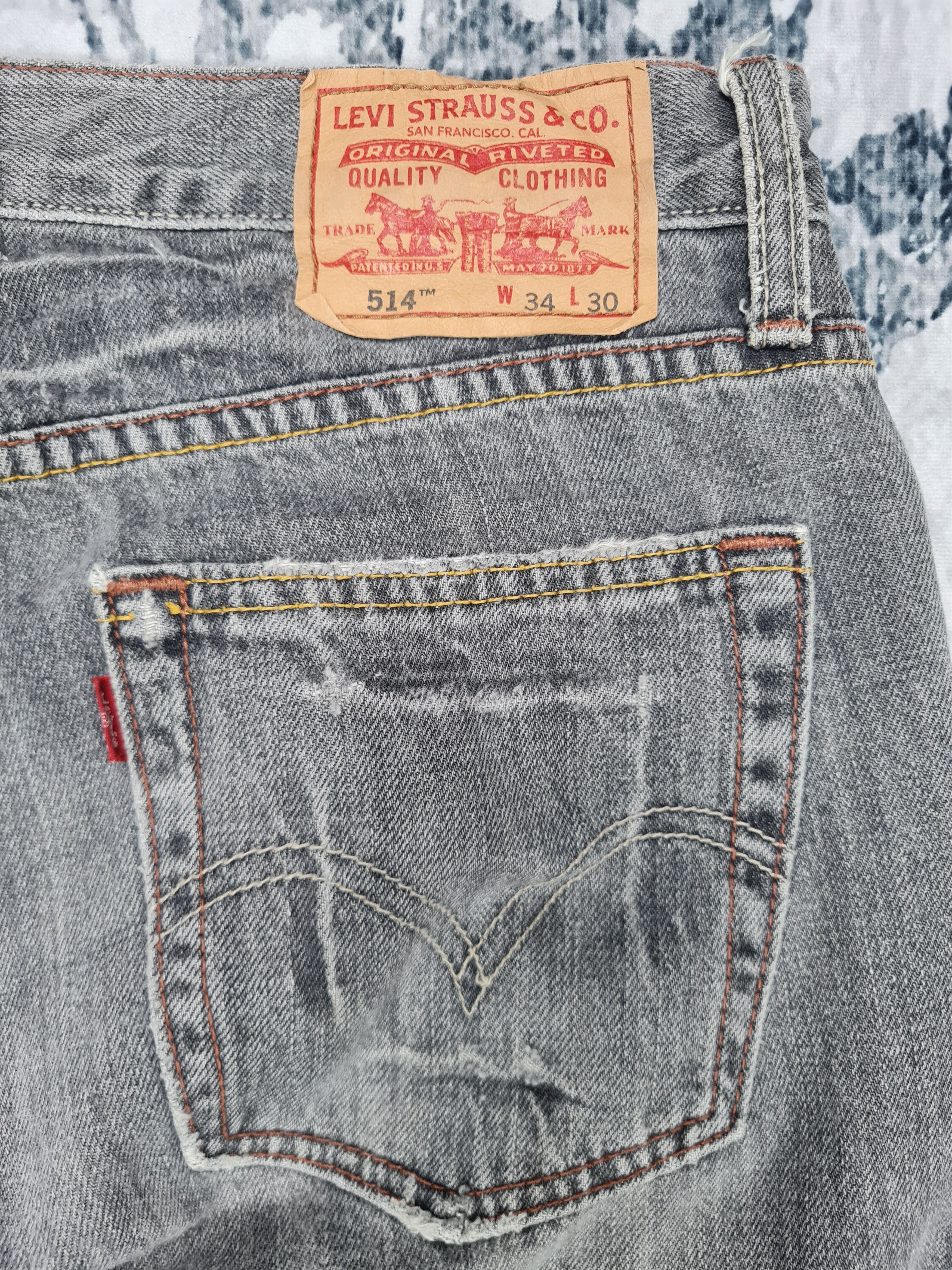 Levi's LEVIS 514 Distressed Patchwork Size 35X31.5 Jeans L0258 Size US 35 - 9 Thumbnail