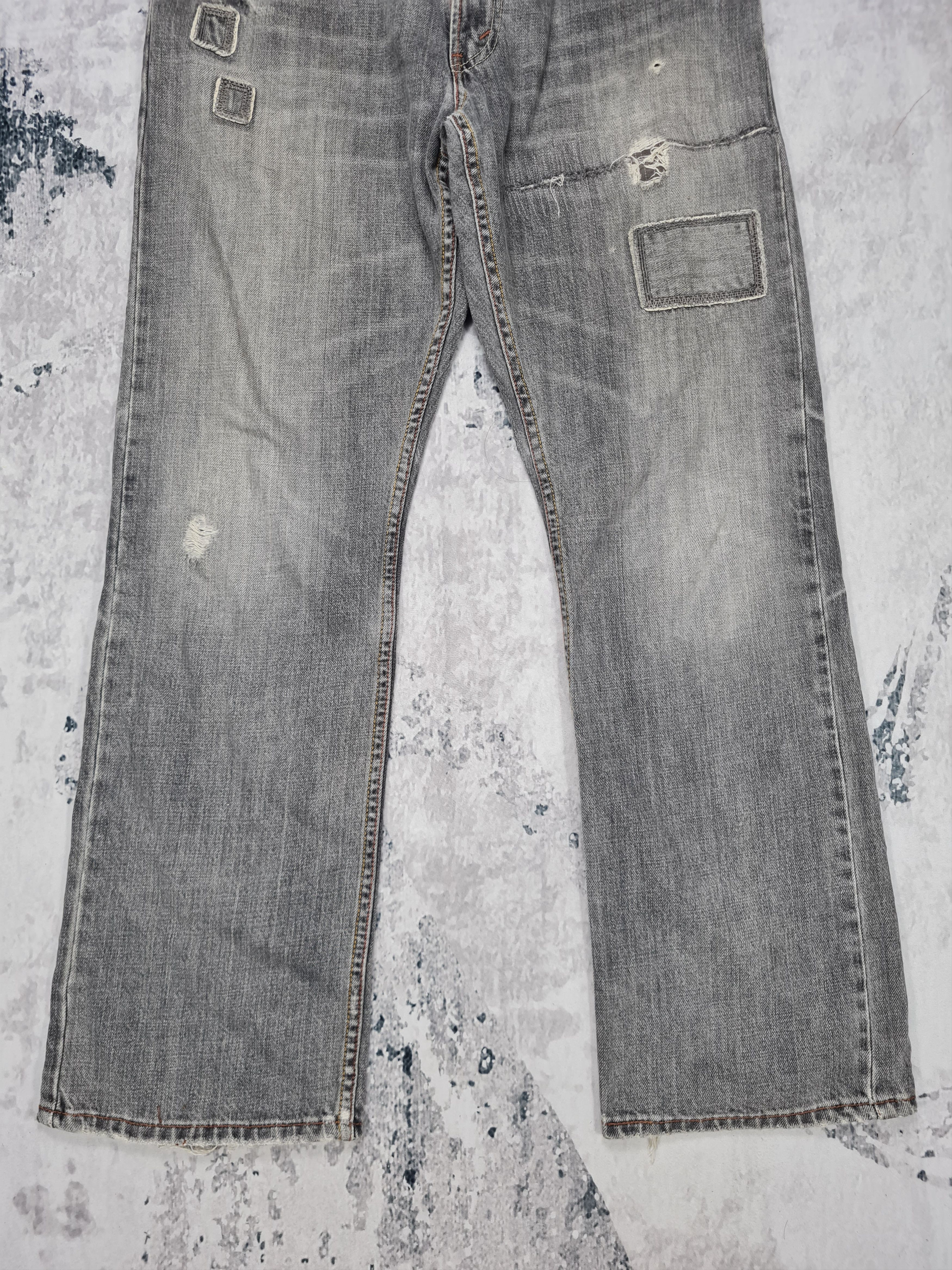 Levi's LEVIS 514 Distressed Patchwork Size 35X31.5 Jeans L0258 Size US 35 - 3 Thumbnail