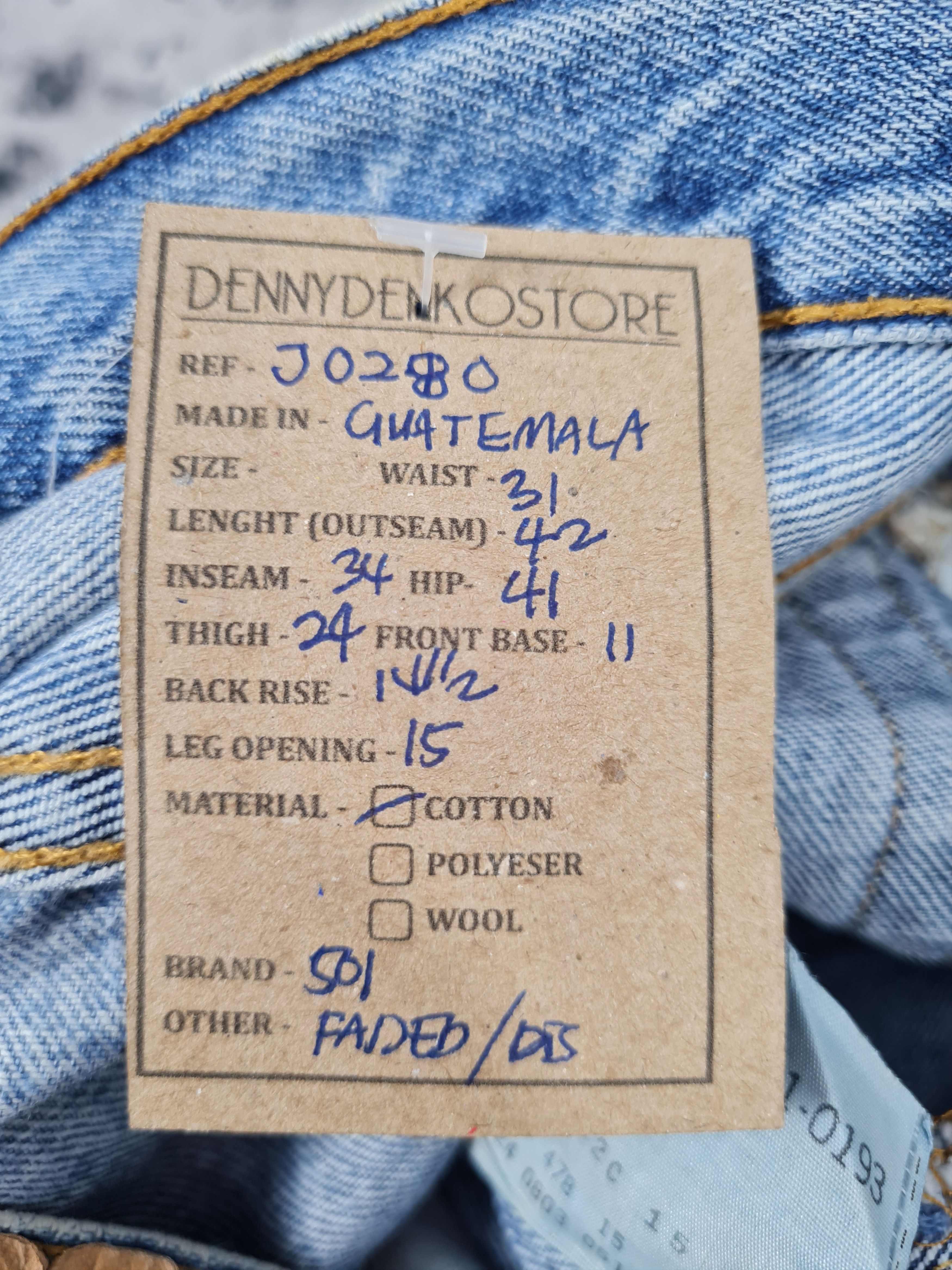 Levi's Vtg LEVIS 501 Distressed Faded Light Wash 31X34 Jeans L0280 Size US 31 - 15 Thumbnail