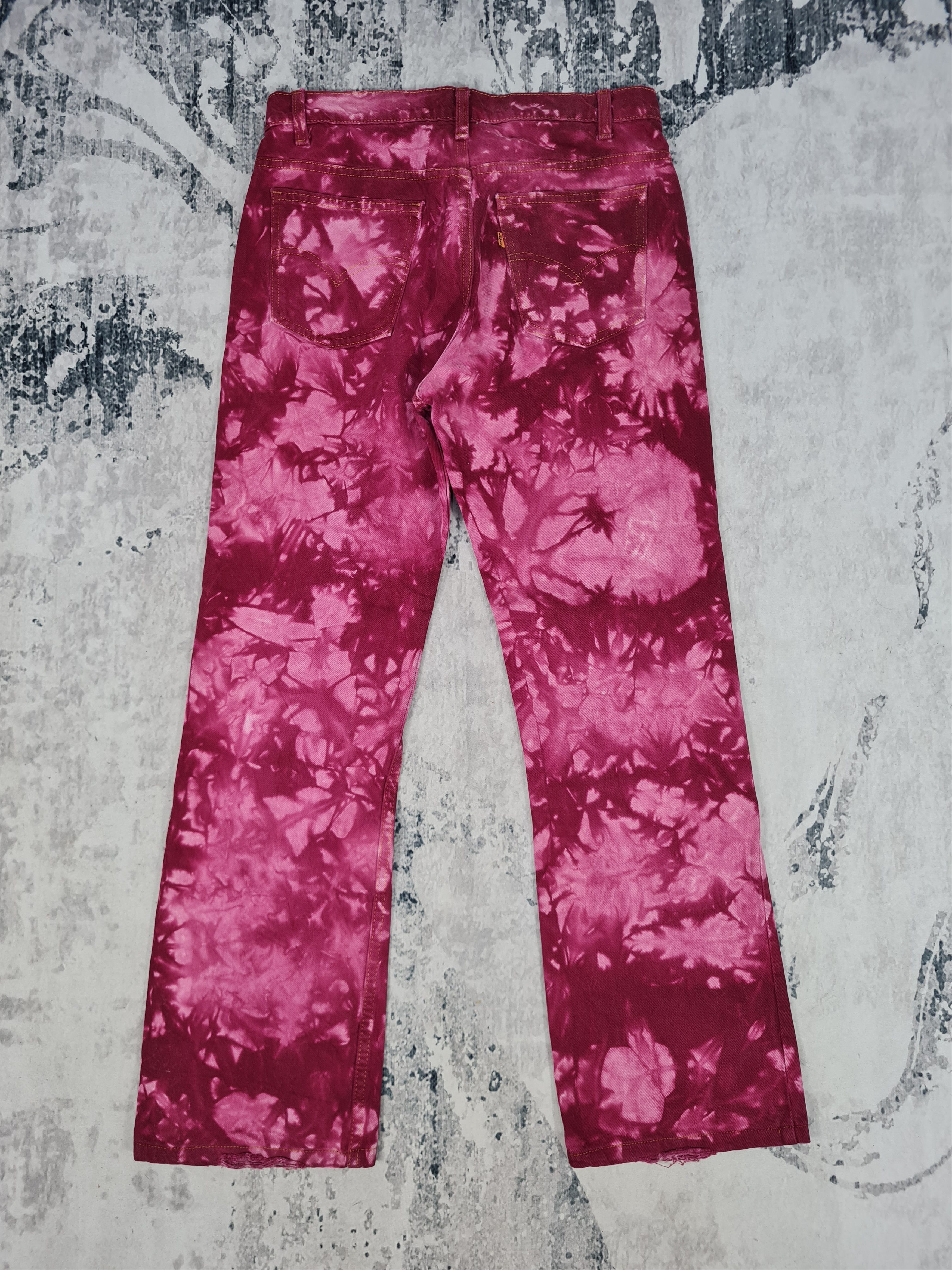 Levi's Vintage LEVIS Orange Tab Tie Dye Bleach Flare Jeans L0044 Size US 31 - 1 Thumbnail