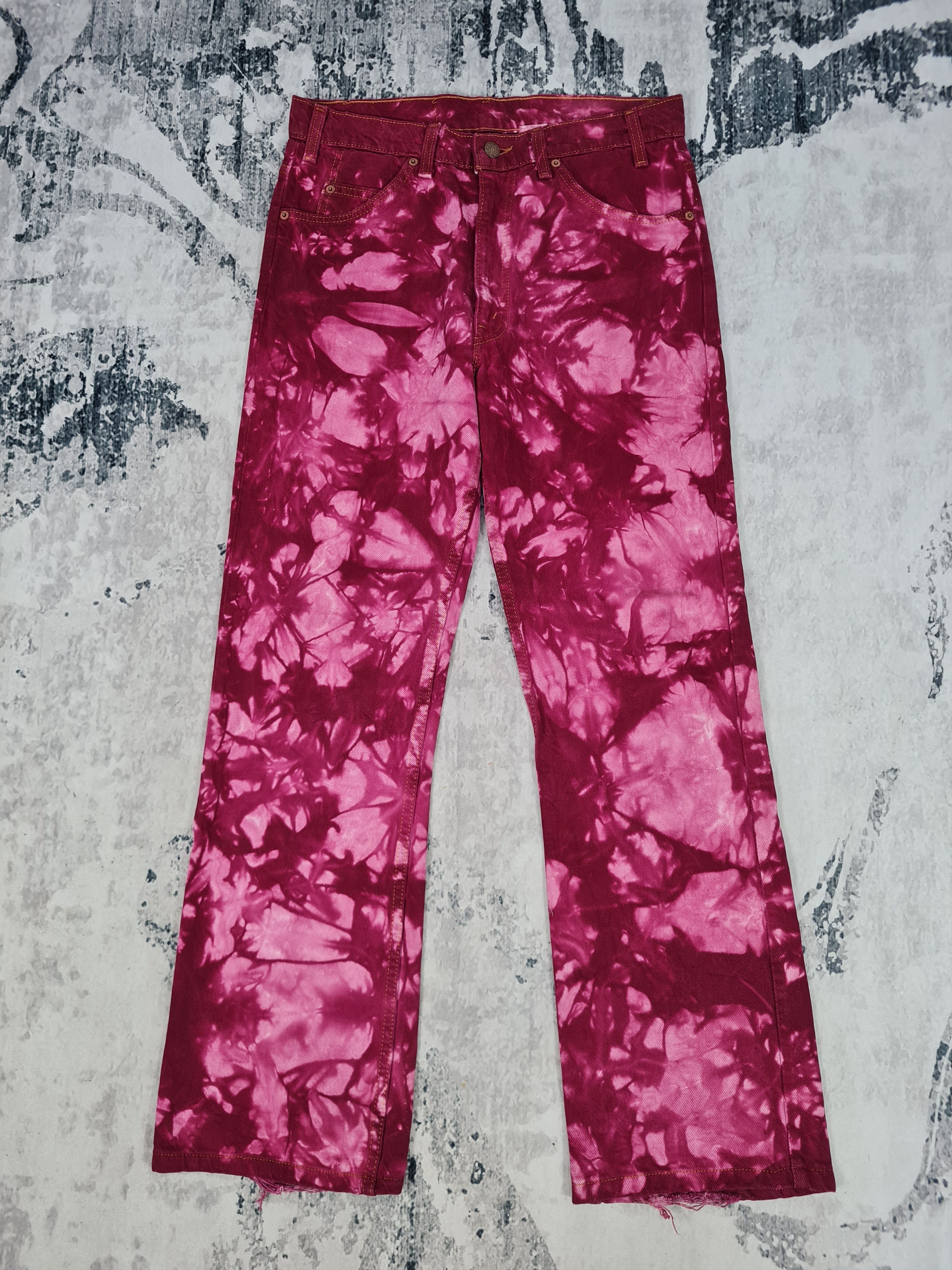 Levi's Vintage LEVIS Orange Tab Tie Dye Bleach Flare Jeans L0044 Size US 31 - 2 Thumbnail