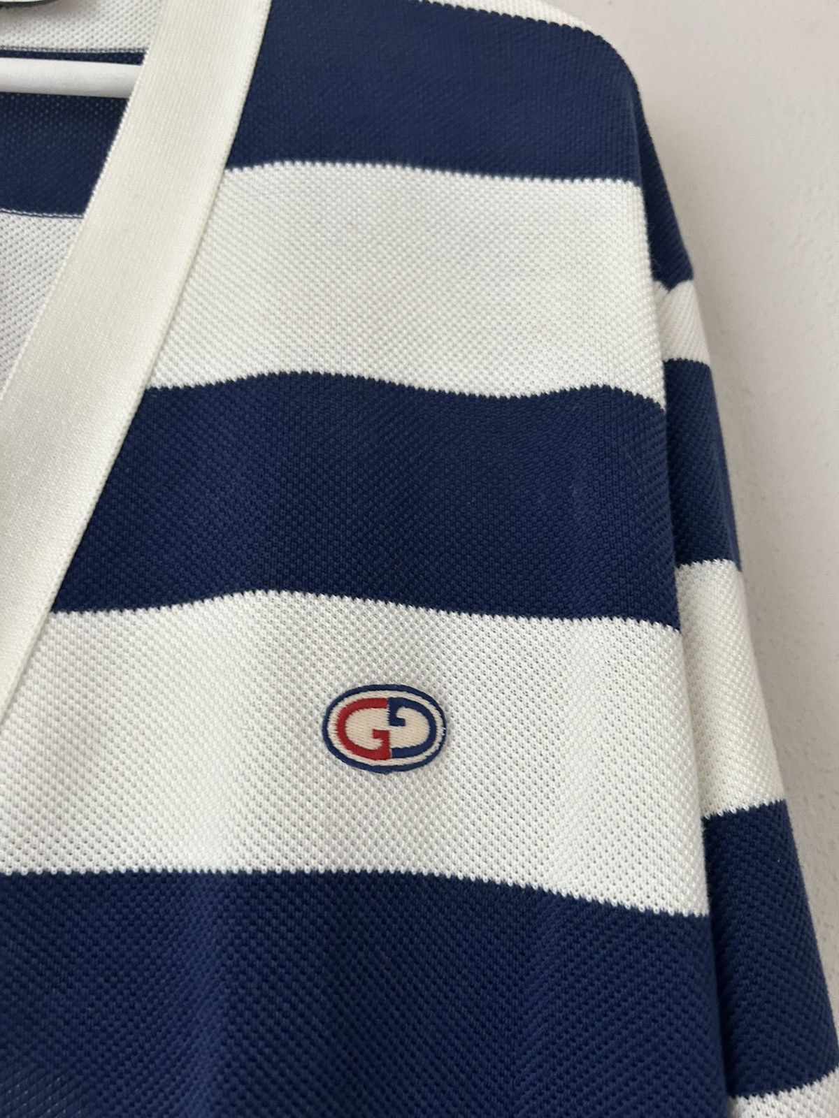 Gucci Blue/White Striped Cardigan Size US L / EU 52-54 / 3 - 3 Thumbnail