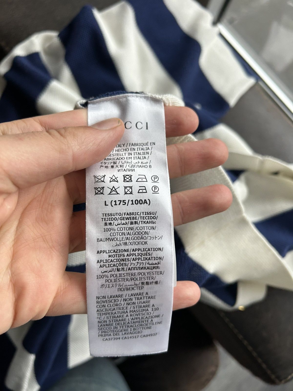 Gucci Blue/White Striped Cardigan Size US L / EU 52-54 / 3 - 9 Thumbnail
