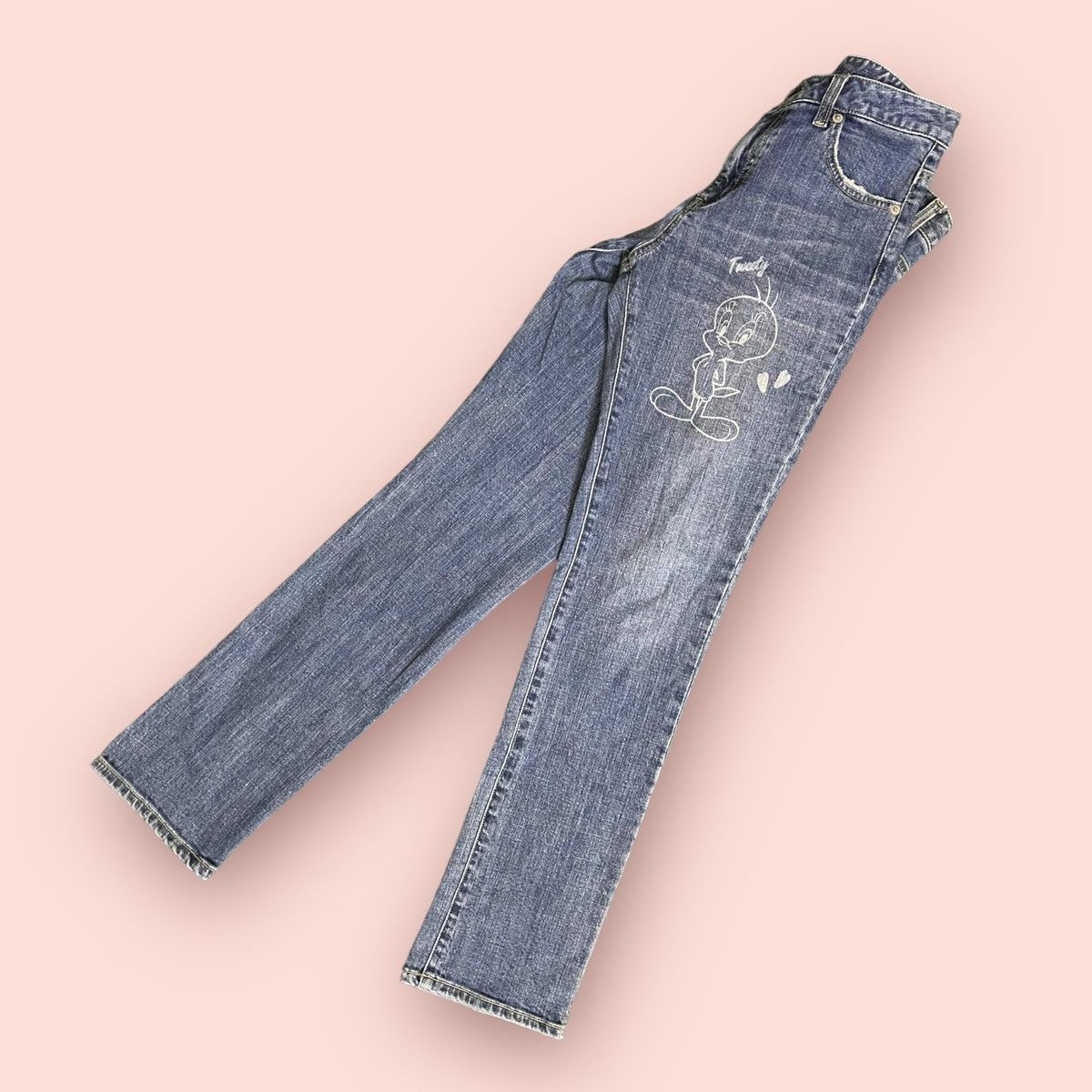 Cartoon Network × Japanese Brand × Vintage VINTAGE TWEETY BIRD LOONEY TUNES STRETCHABLE JEANS Size 28" / US 6 / IT 42 - 7 Thumbnail