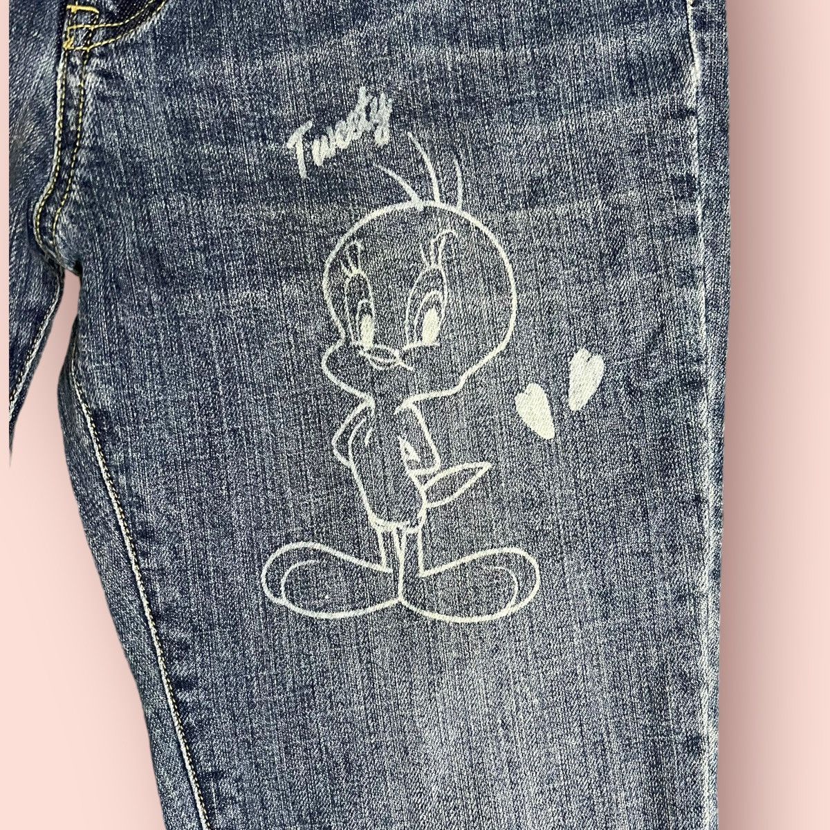 Cartoon Network × Japanese Brand × Vintage VINTAGE TWEETY BIRD LOONEY TUNES STRETCHABLE JEANS Size 28" / US 6 / IT 42 - 3 Thumbnail