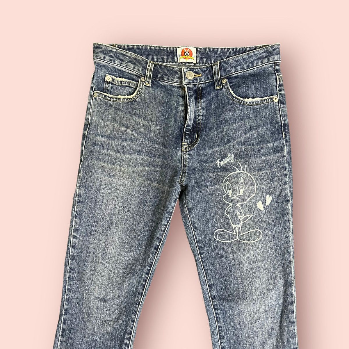 Cartoon Network × Japanese Brand × Vintage VINTAGE TWEETY BIRD LOONEY TUNES STRETCHABLE JEANS Size 28" / US 6 / IT 42 - 2 Thumbnail